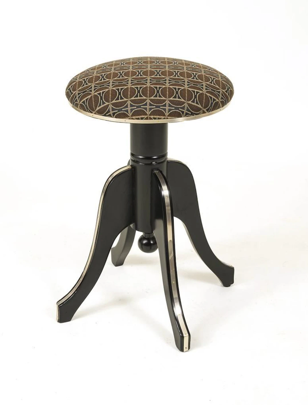Black Art Nouveau piano stool.