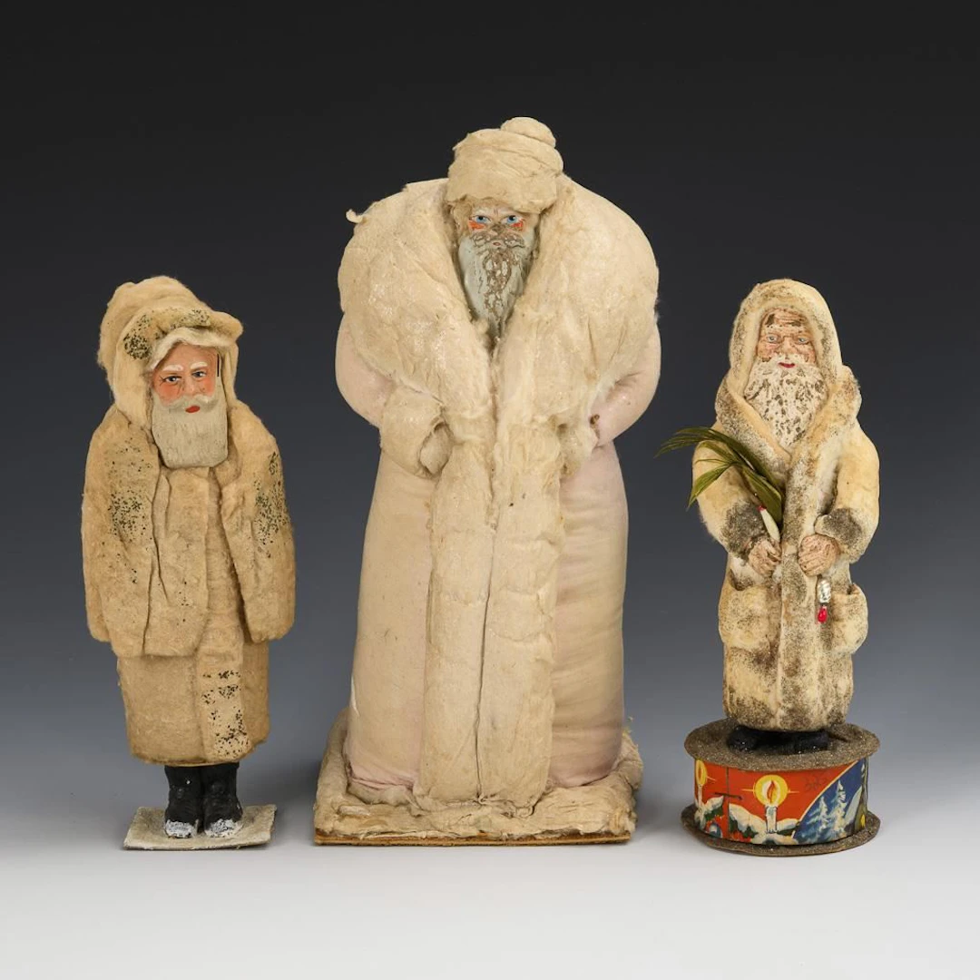 3 Cotton-Stuffed Father Frost Figures.