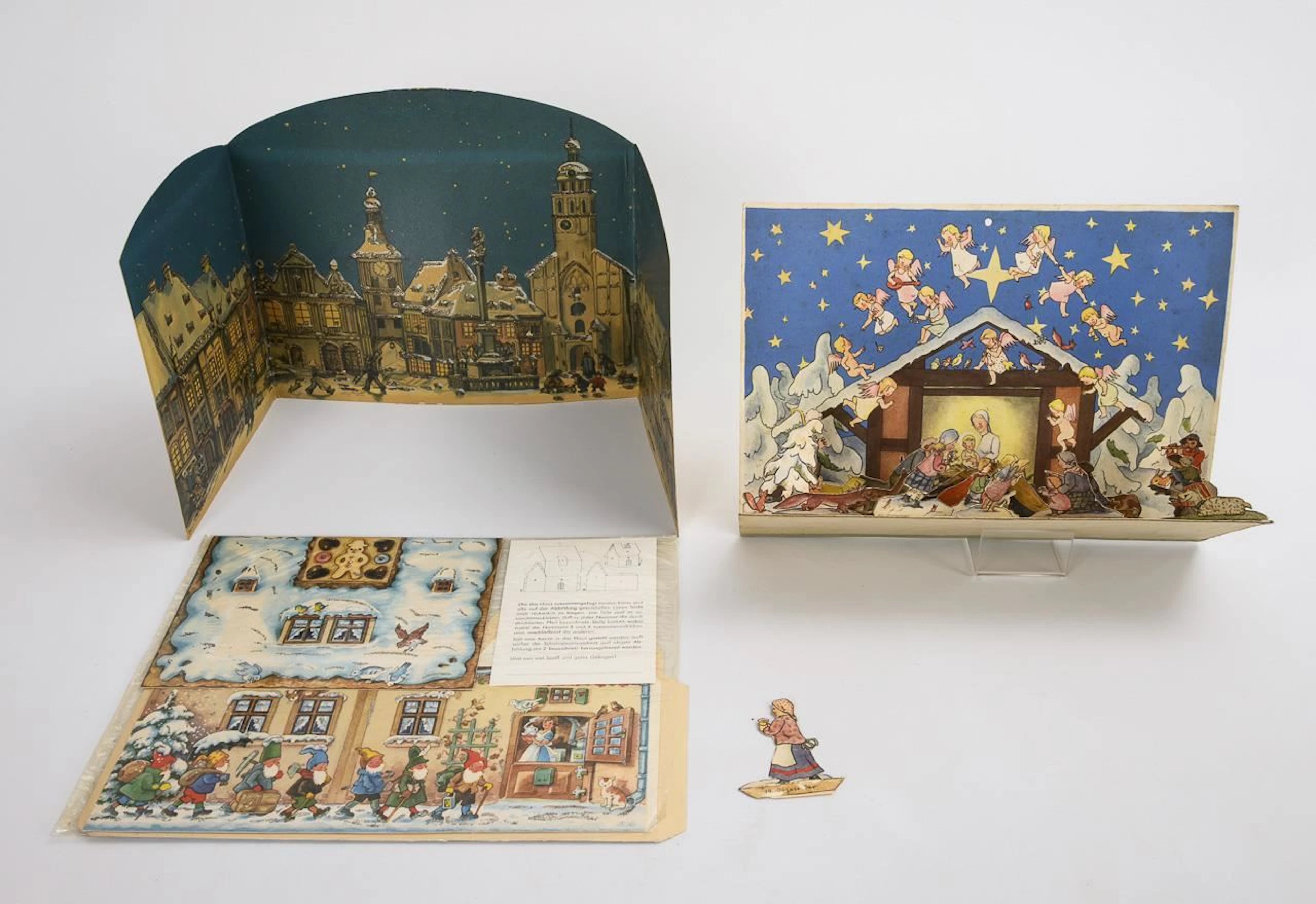 3 rare, freestanding Advent calendars.