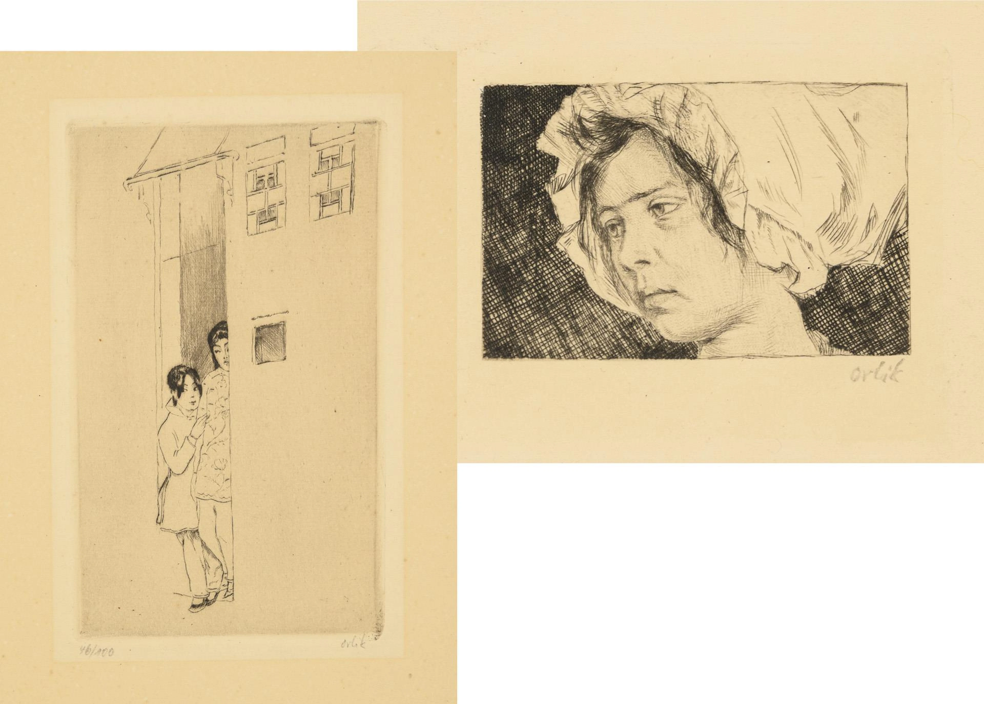 ORLIK, Emil (1870 - 1932), ORLIK, Emil (1870 - 1932), ORLIK, Emil, 2 sheets