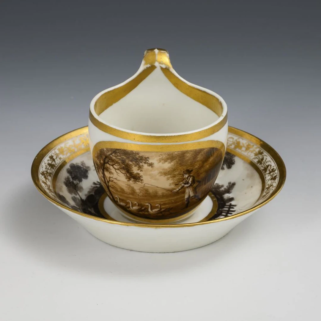 Illustrated cup: Goose Herder. Fürstenberg.