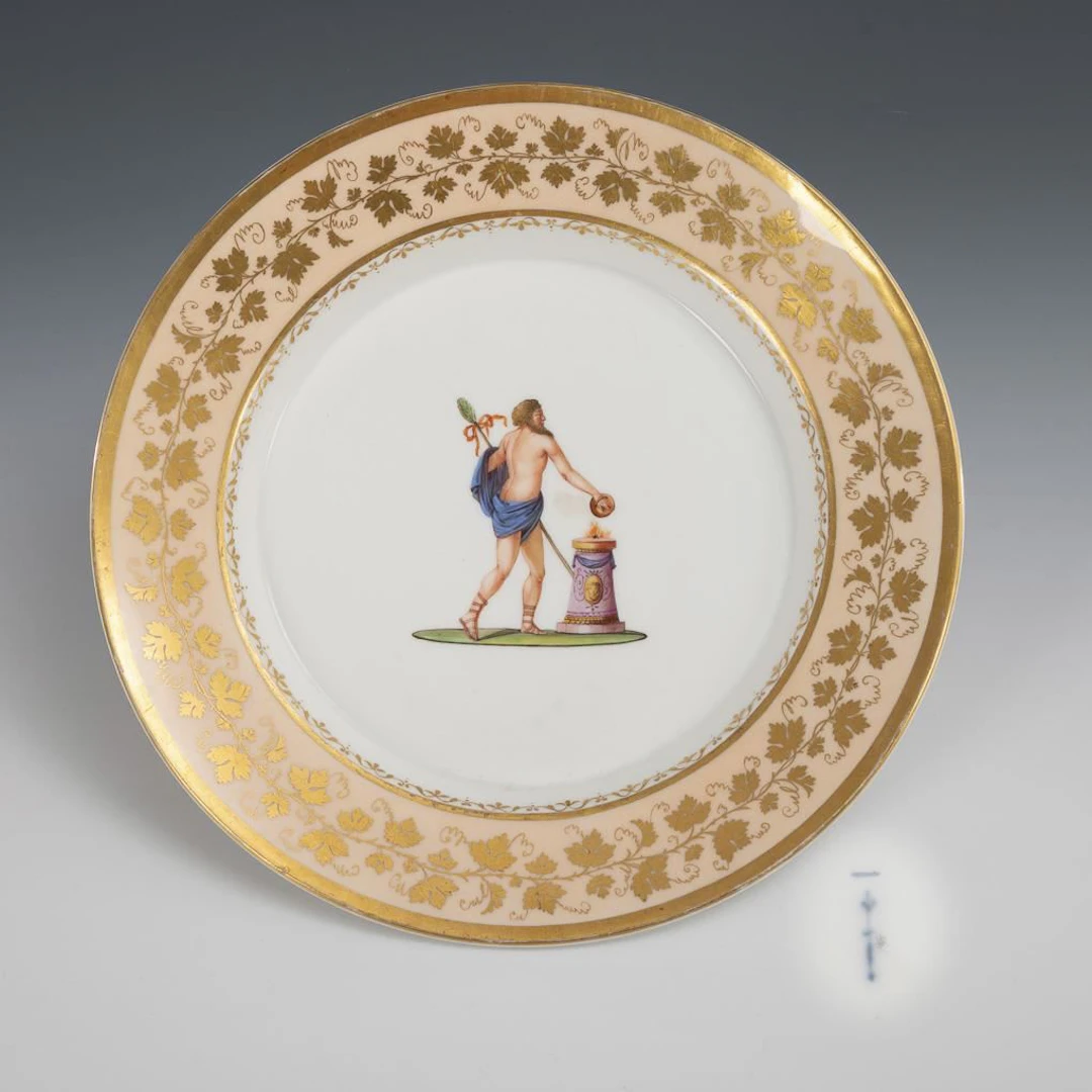 Plate with a mythological motif: Dionysus. KPM Berlin.