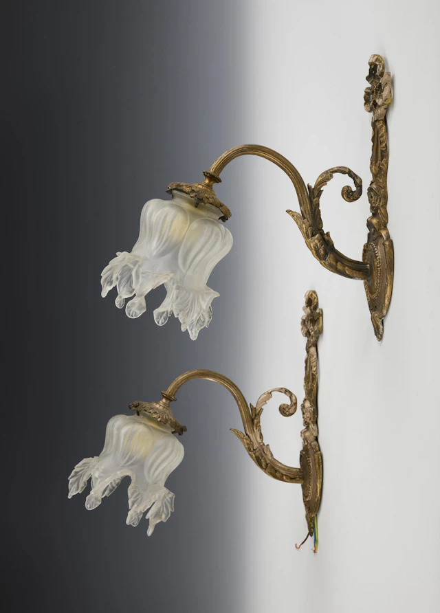 Pair of Louis Seize style wall lamps.