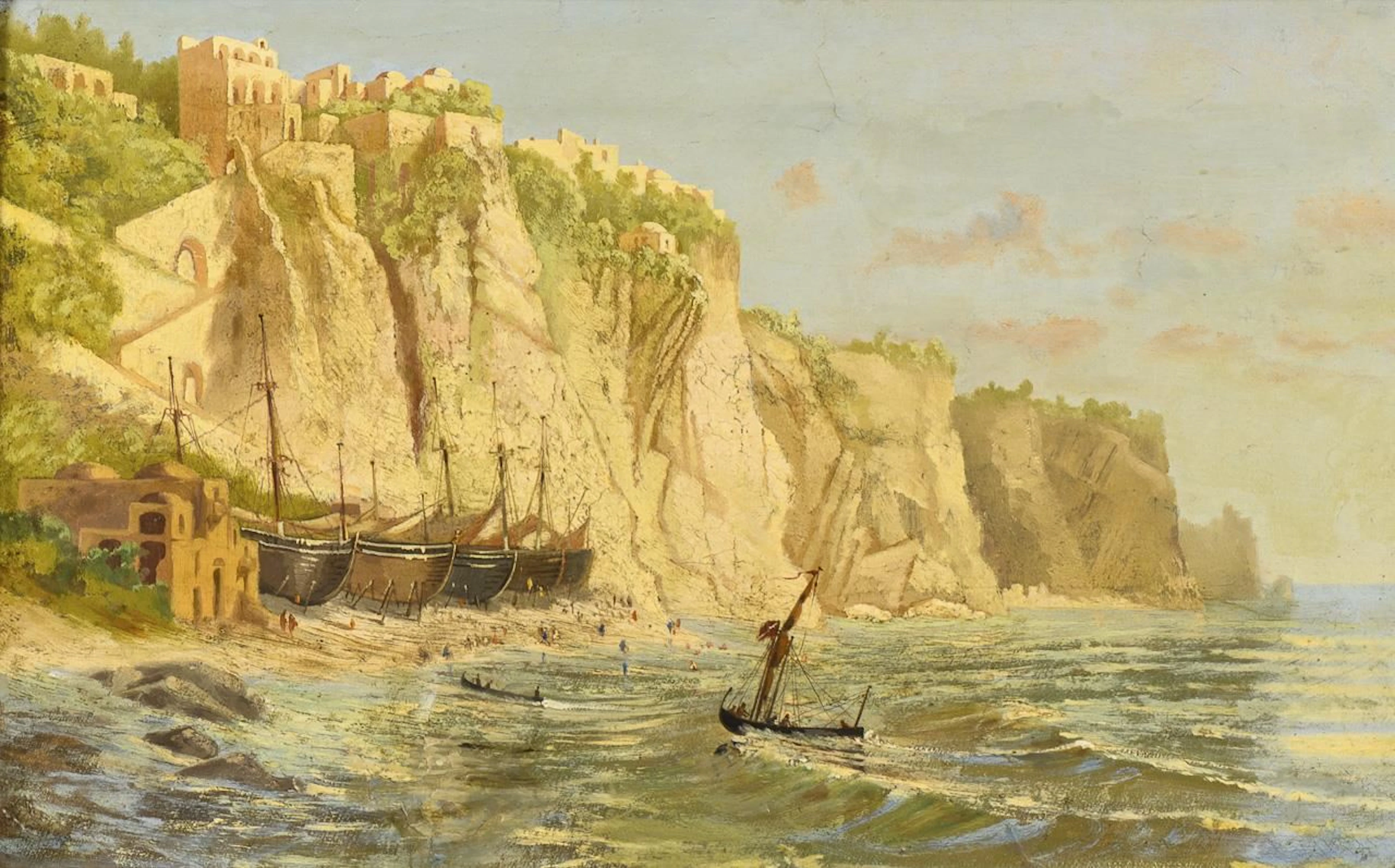 Cliffside with Boats