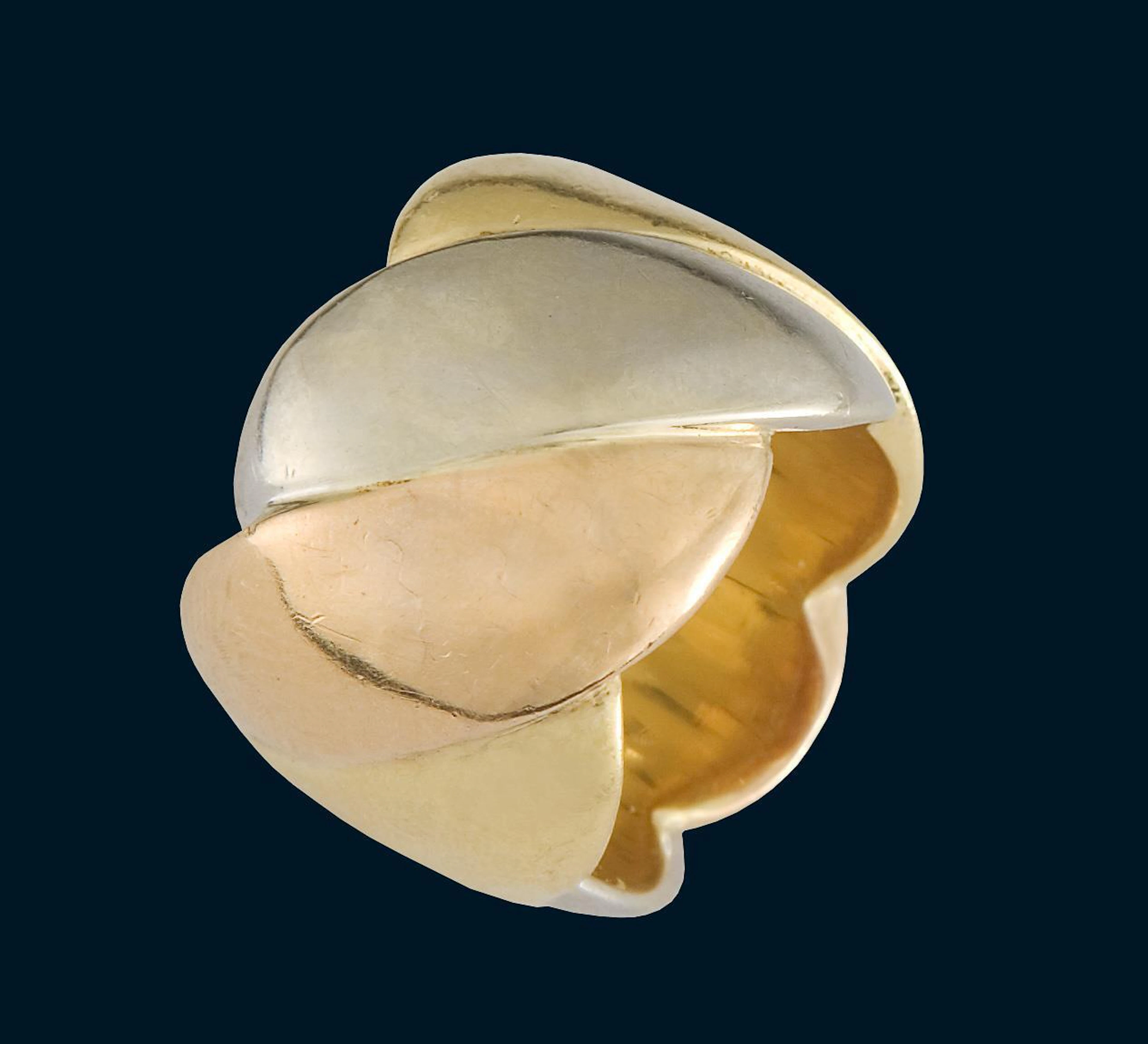 Broad tricolor band ring.