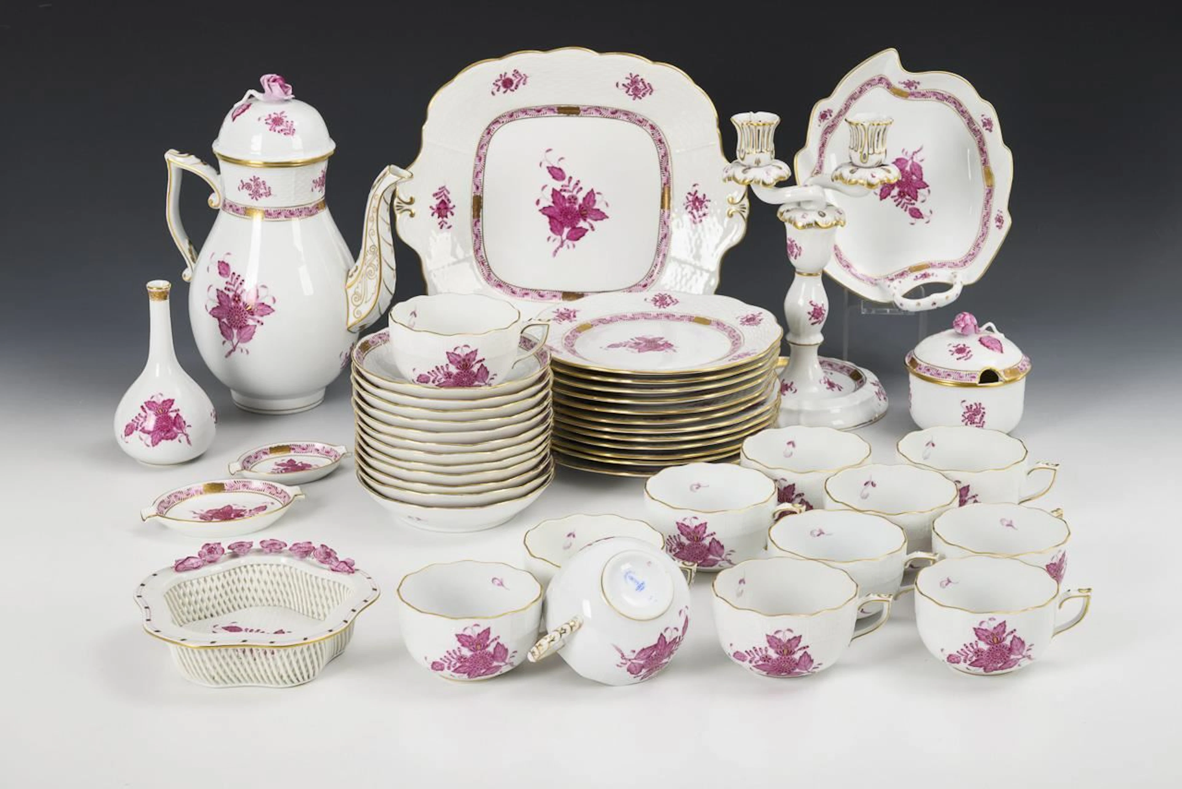 "Apponyi Purpur" Coffee Set. Herend.