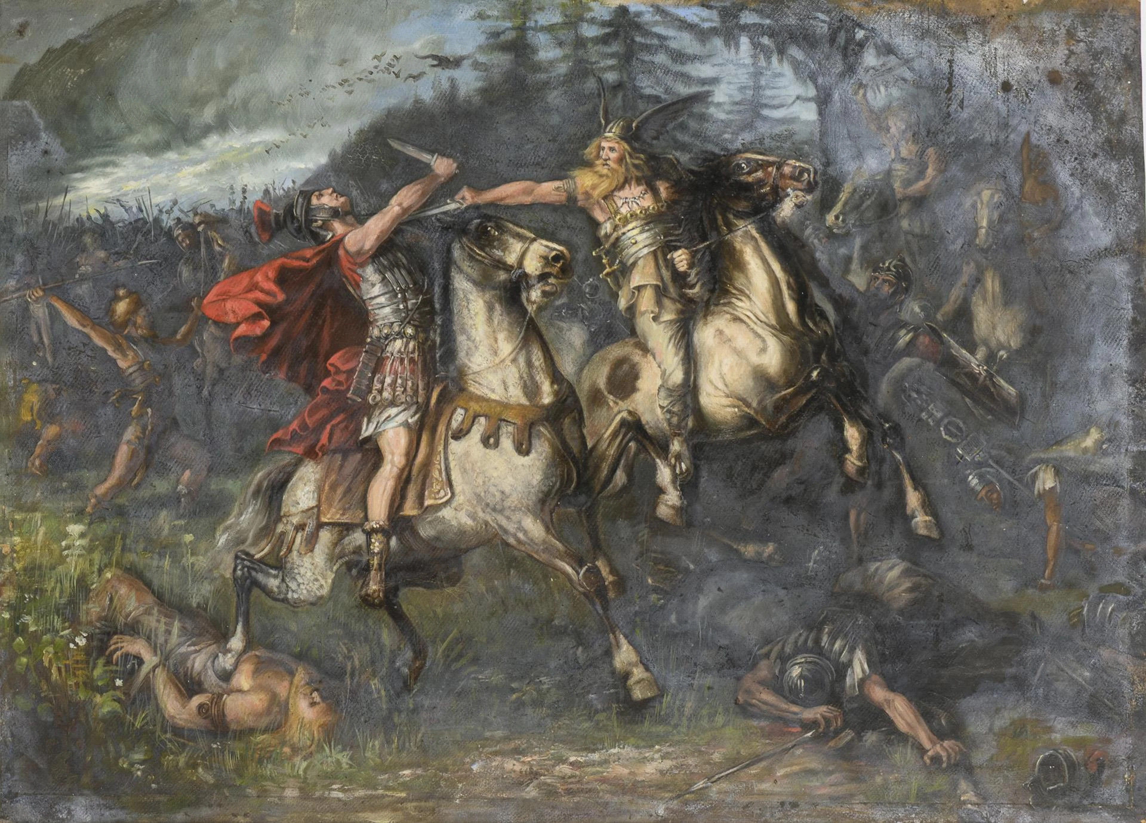 Antique battle scene