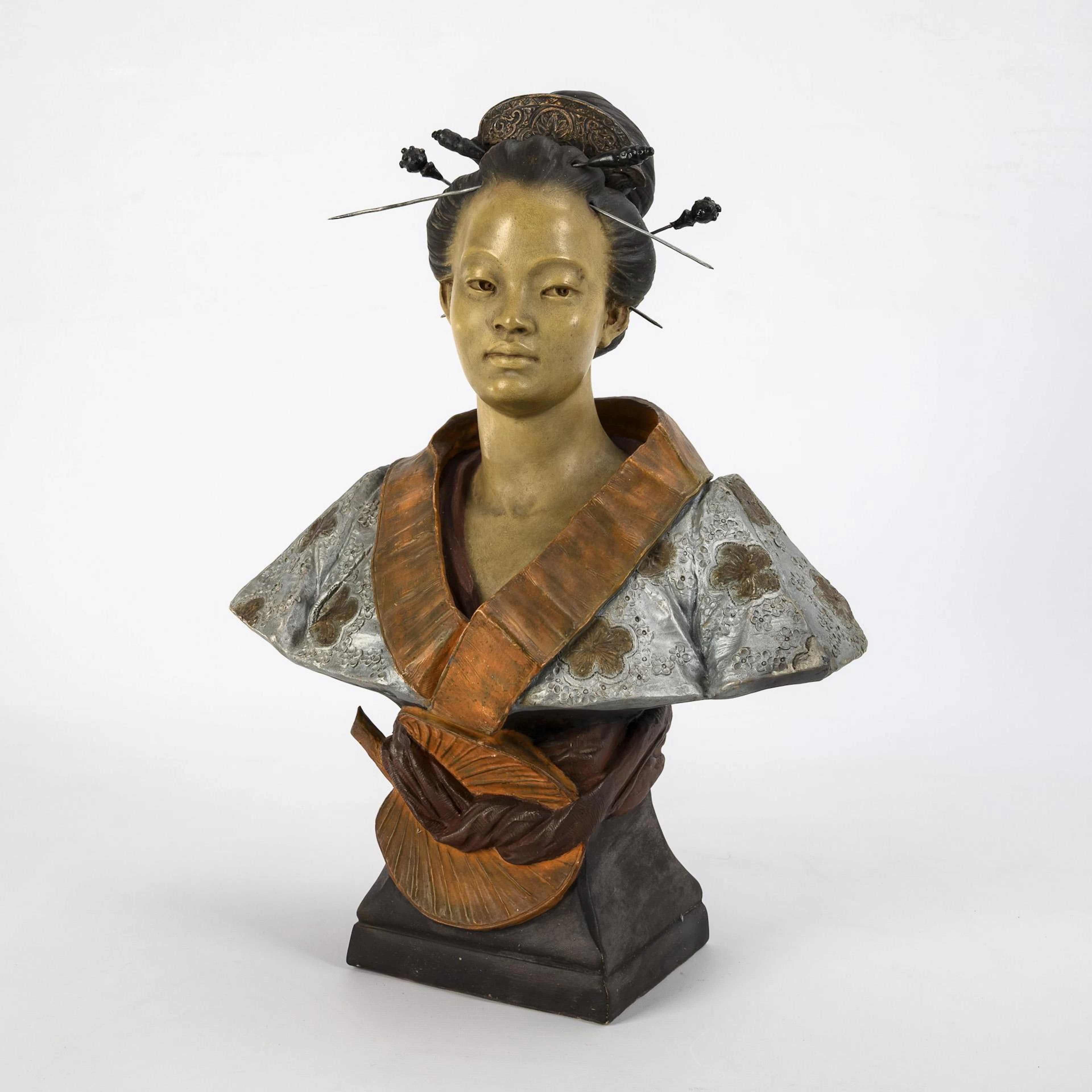 Art Nouveau terracotta bust "Japanese woman".