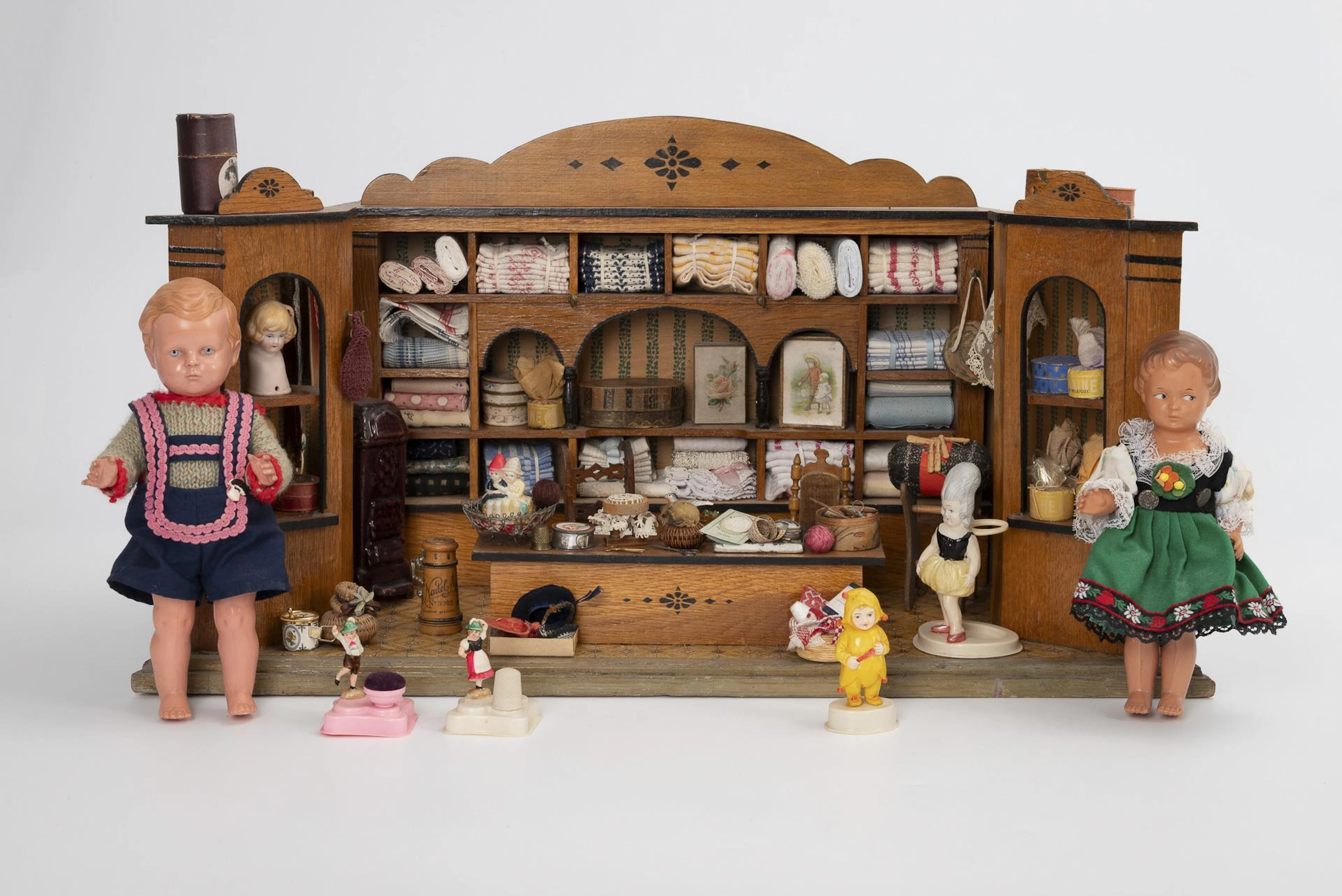 Doll's house as a fabric shop.