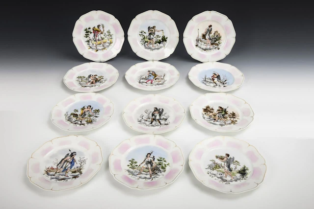 12 Zodiac Plates. Haviland.