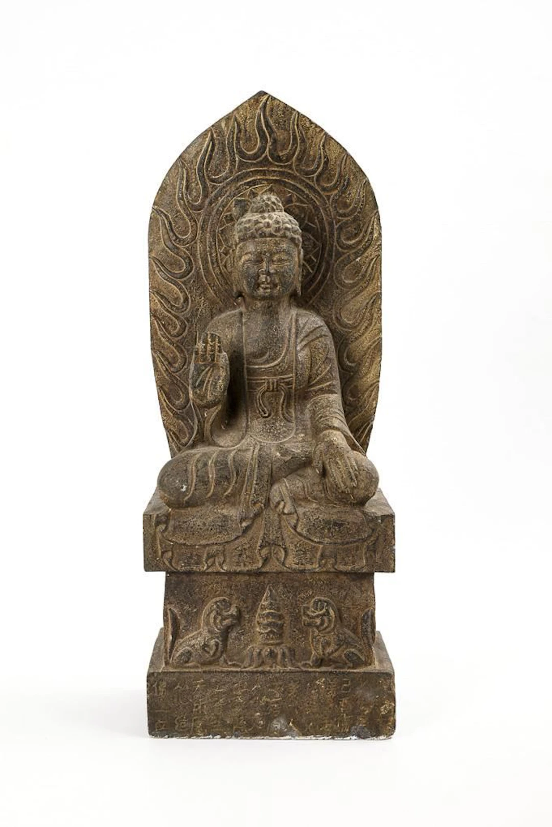 Stone Buddha on a Throne.