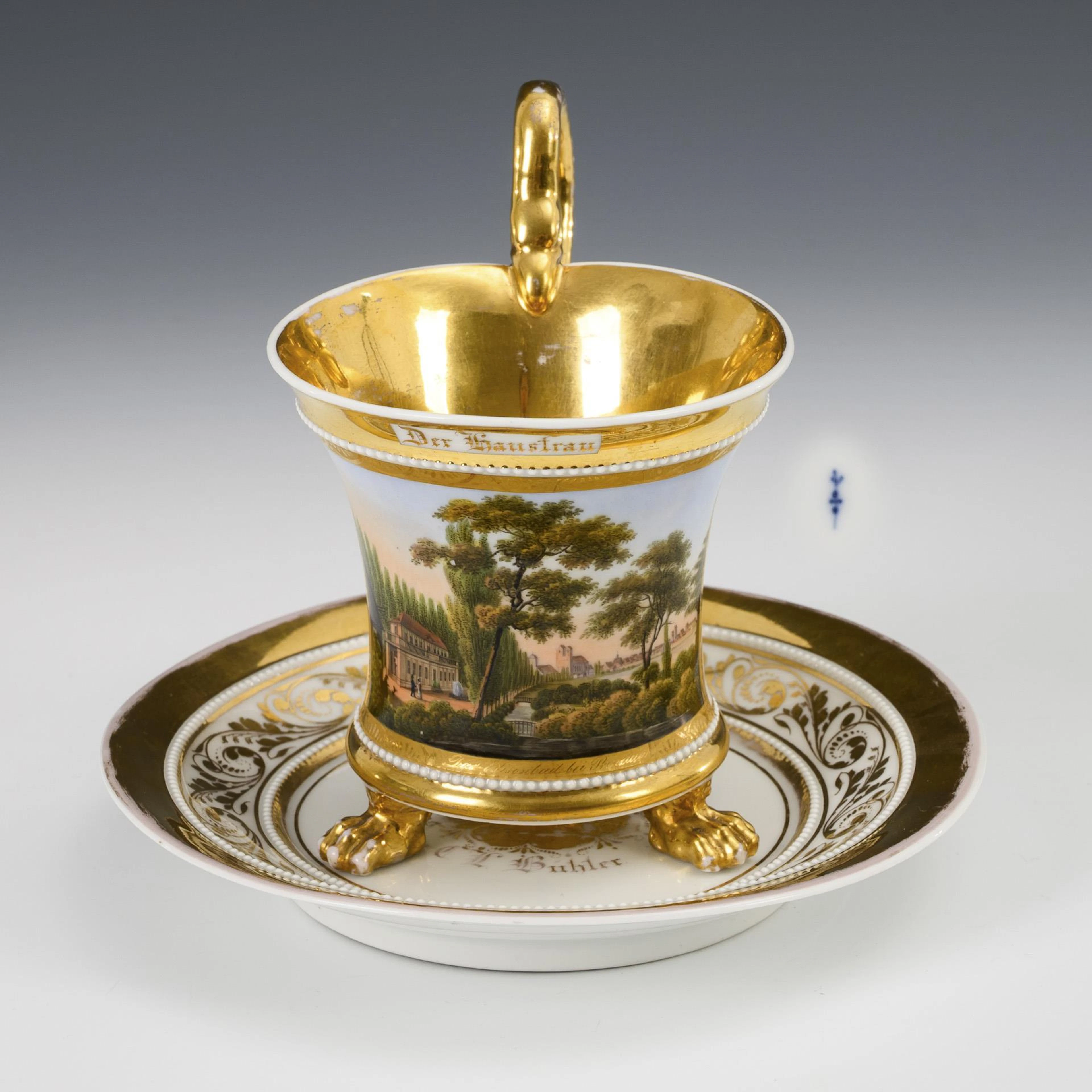 View cup "The Elisenbad near Prenzlau". KPM Berlin.