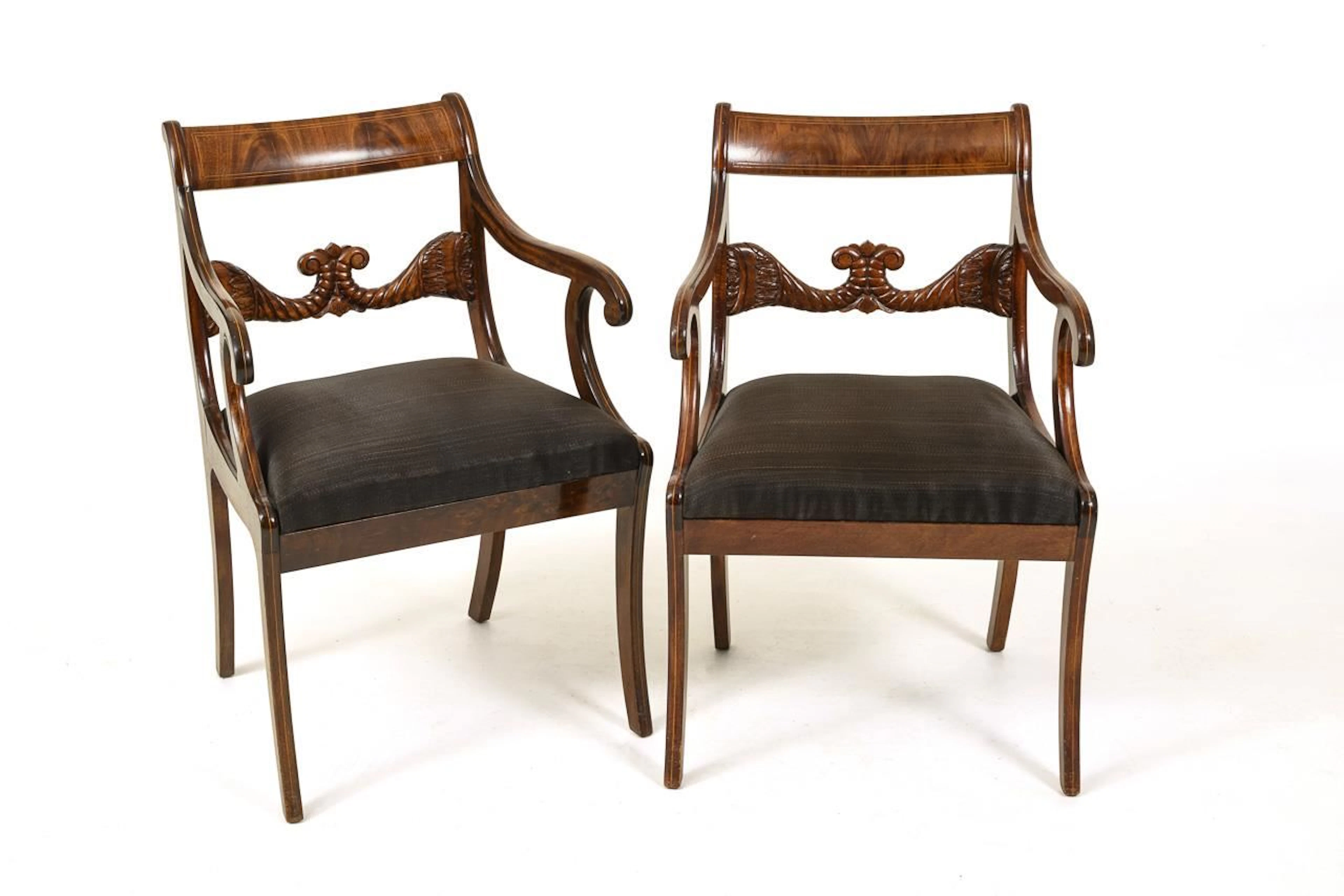 2 Biedermeier armchairs.