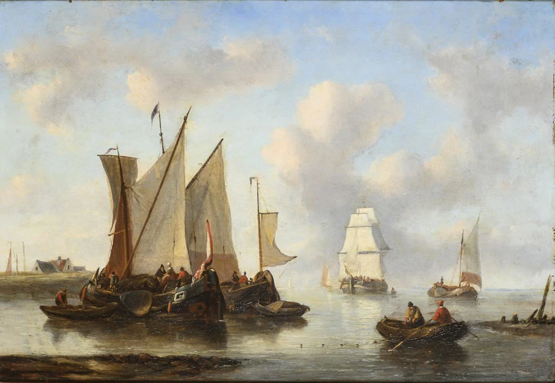 Ships and fishing boats off the Dutch coast