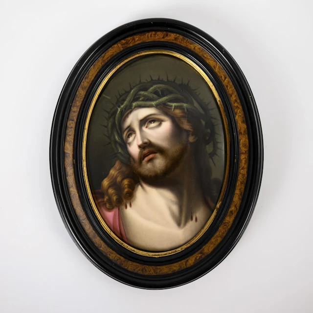 Porcelain painting: Ecce Homo.