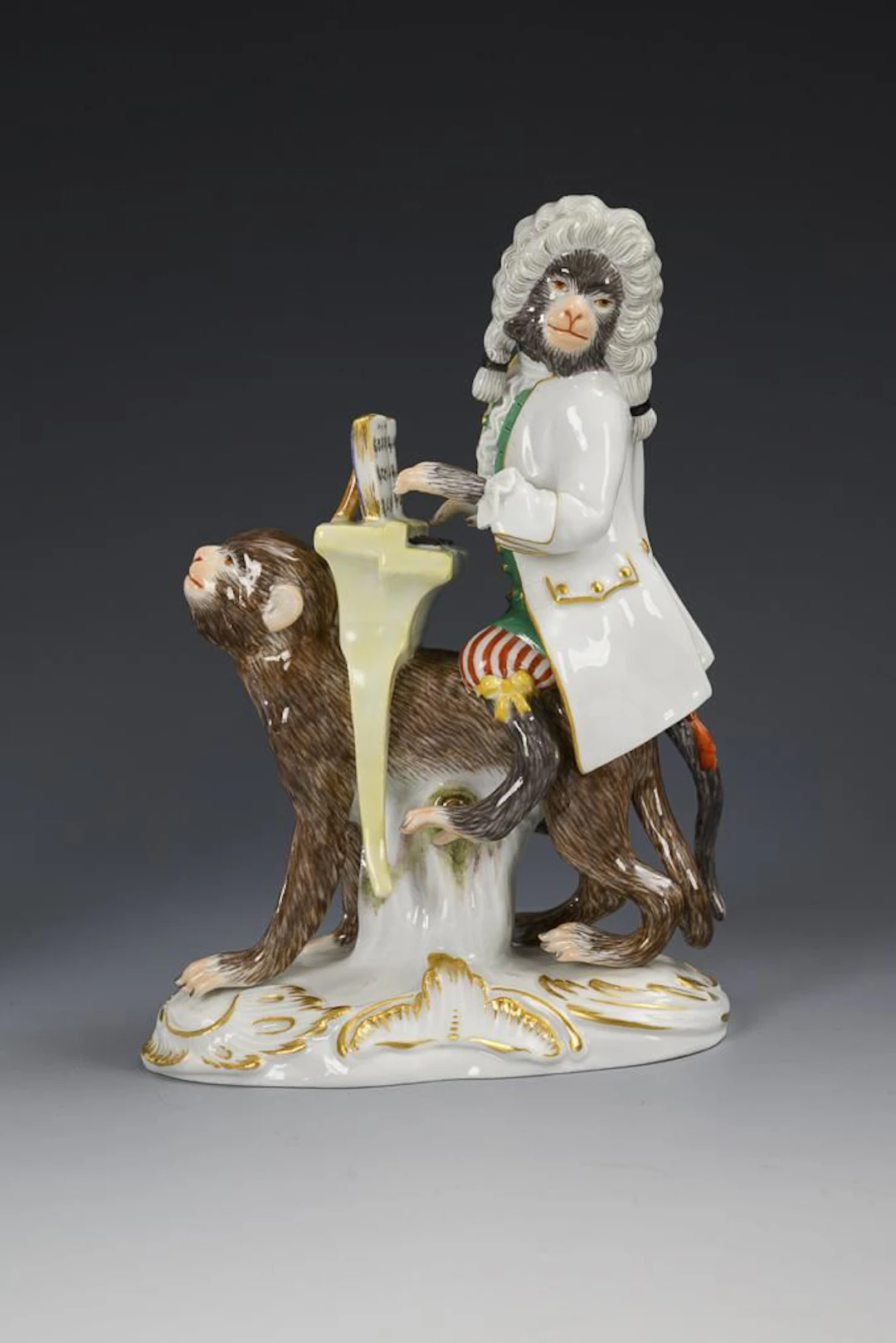 Horseback-Riding Monkey as Music Director. Meissen.