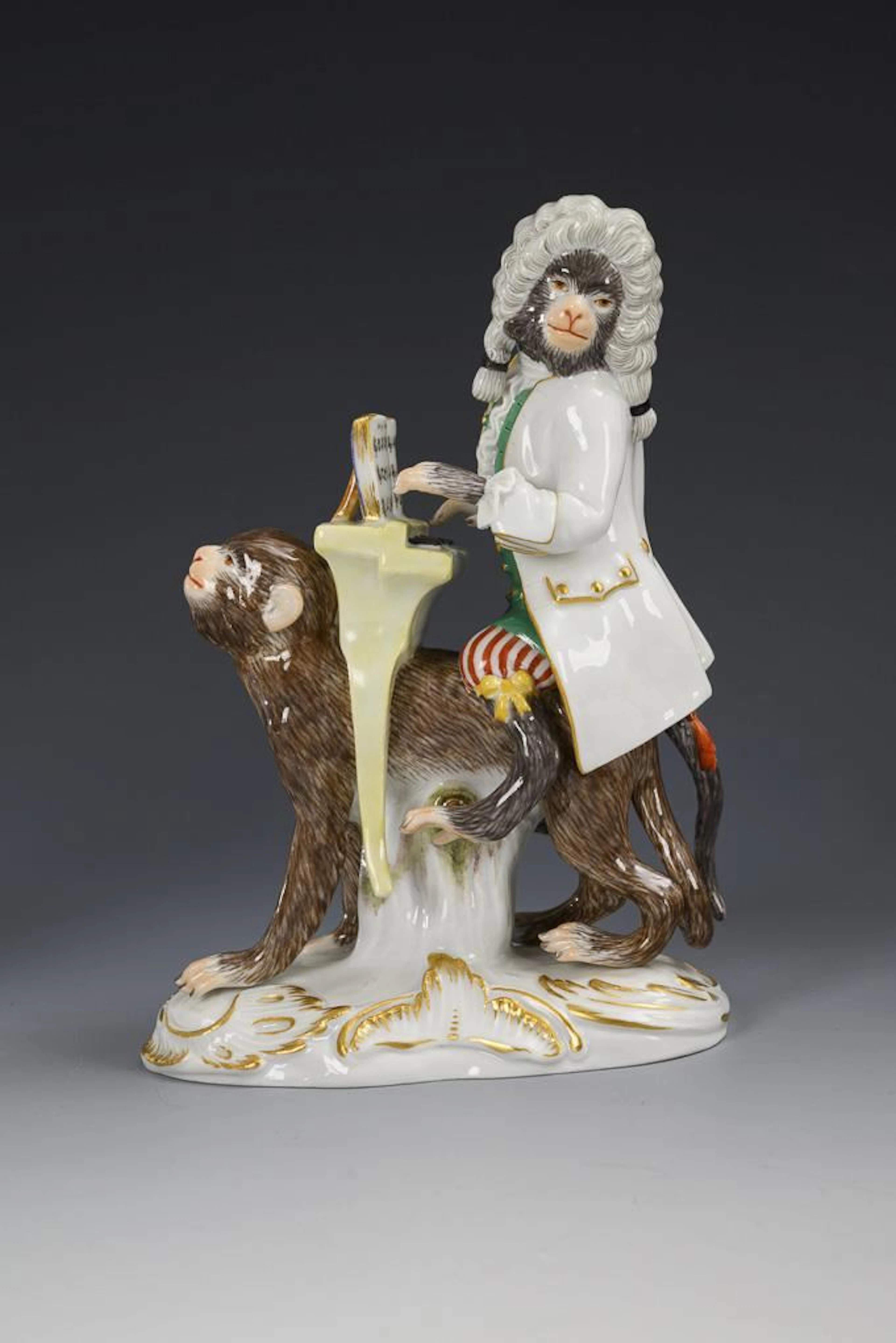 Horseback-Riding Monkey as Music Director. Meissen.