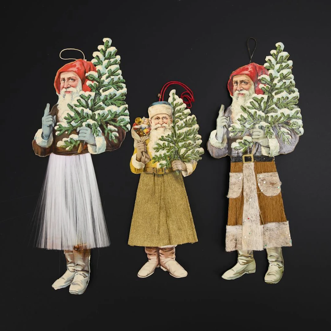 3 Paper Santa Clauses.