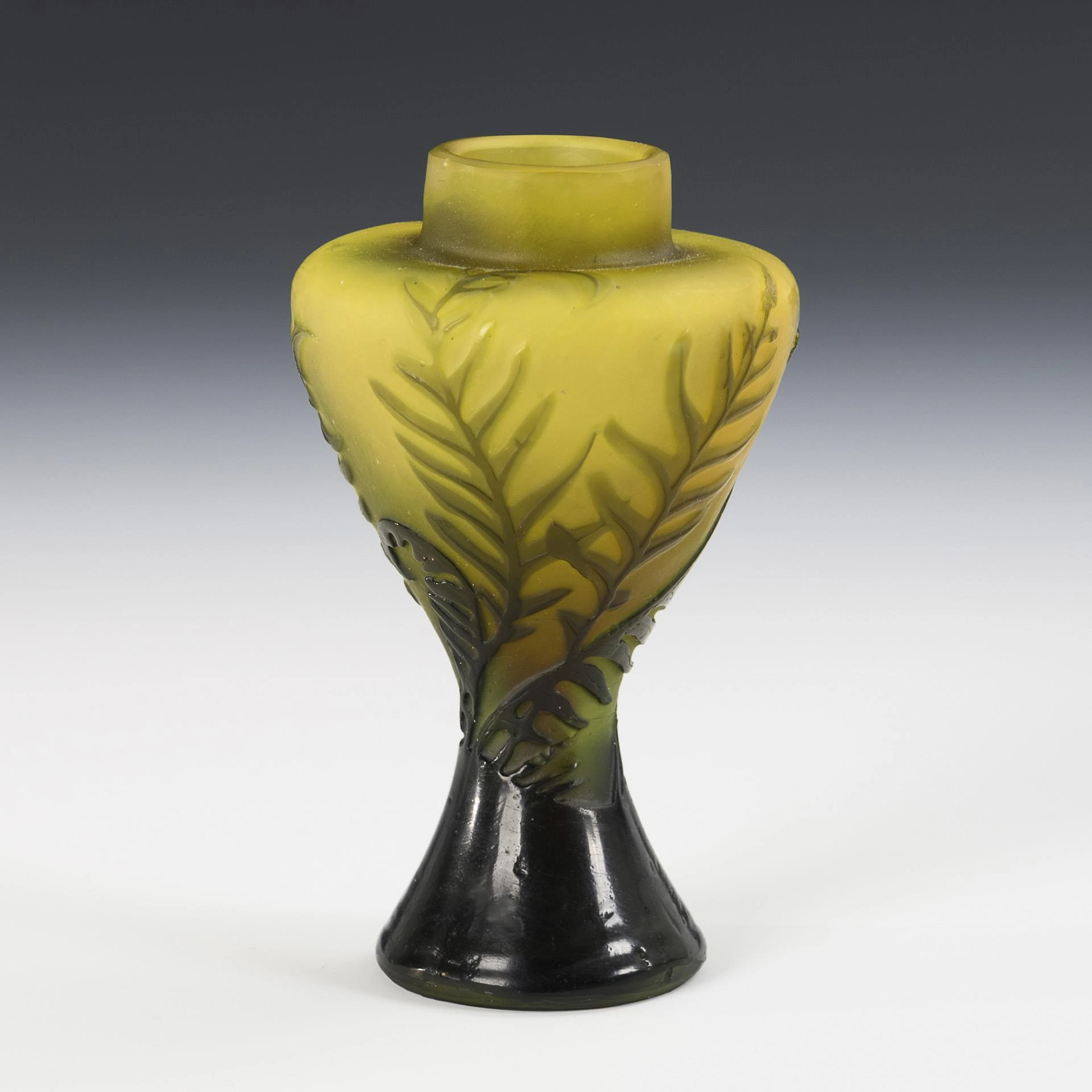 Small Gallé vase with fern decoration. Gallé.