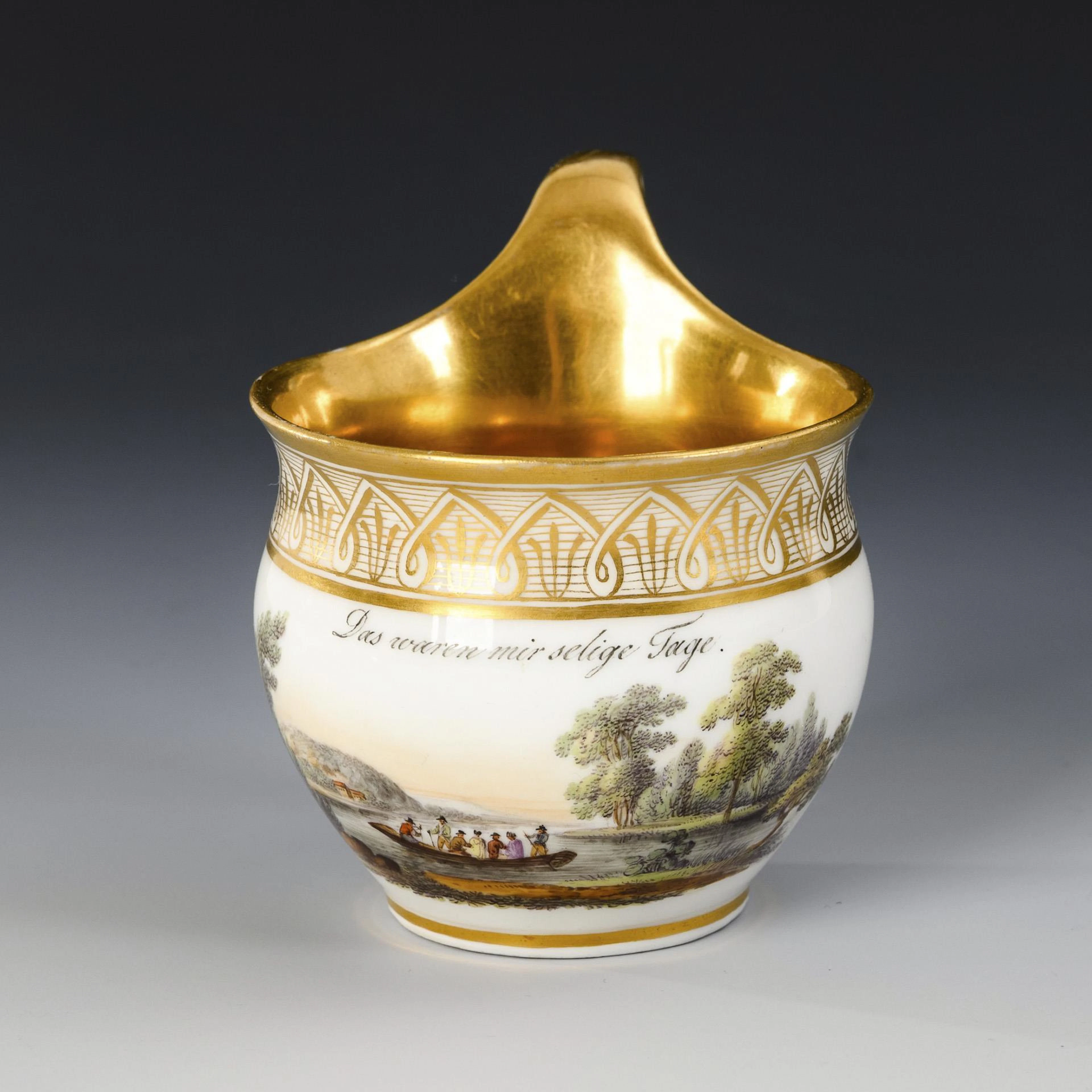 Vitrine cup with boat trip. KPM Berlin.