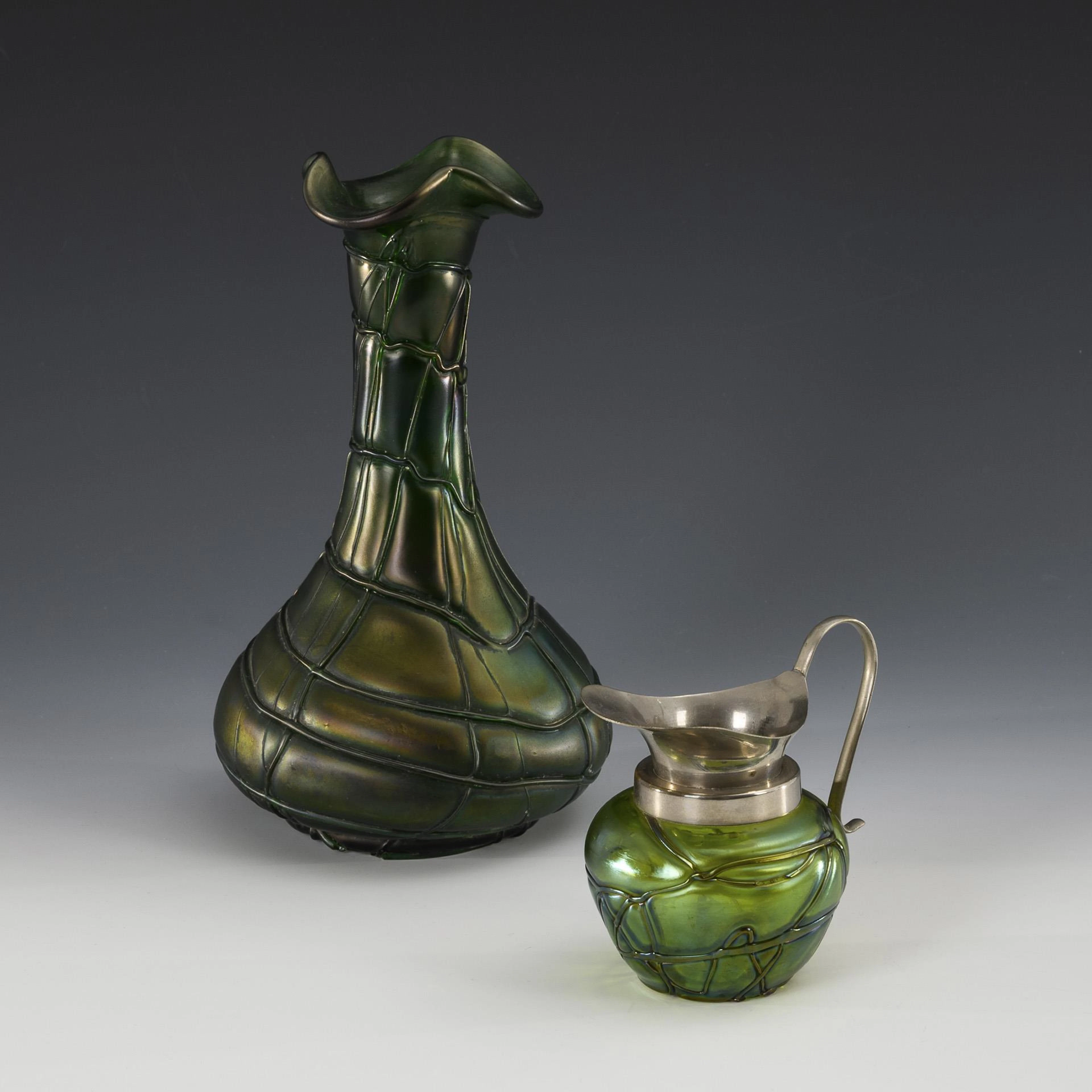 Art Nouveau vase and milk jug. Elisabeth.