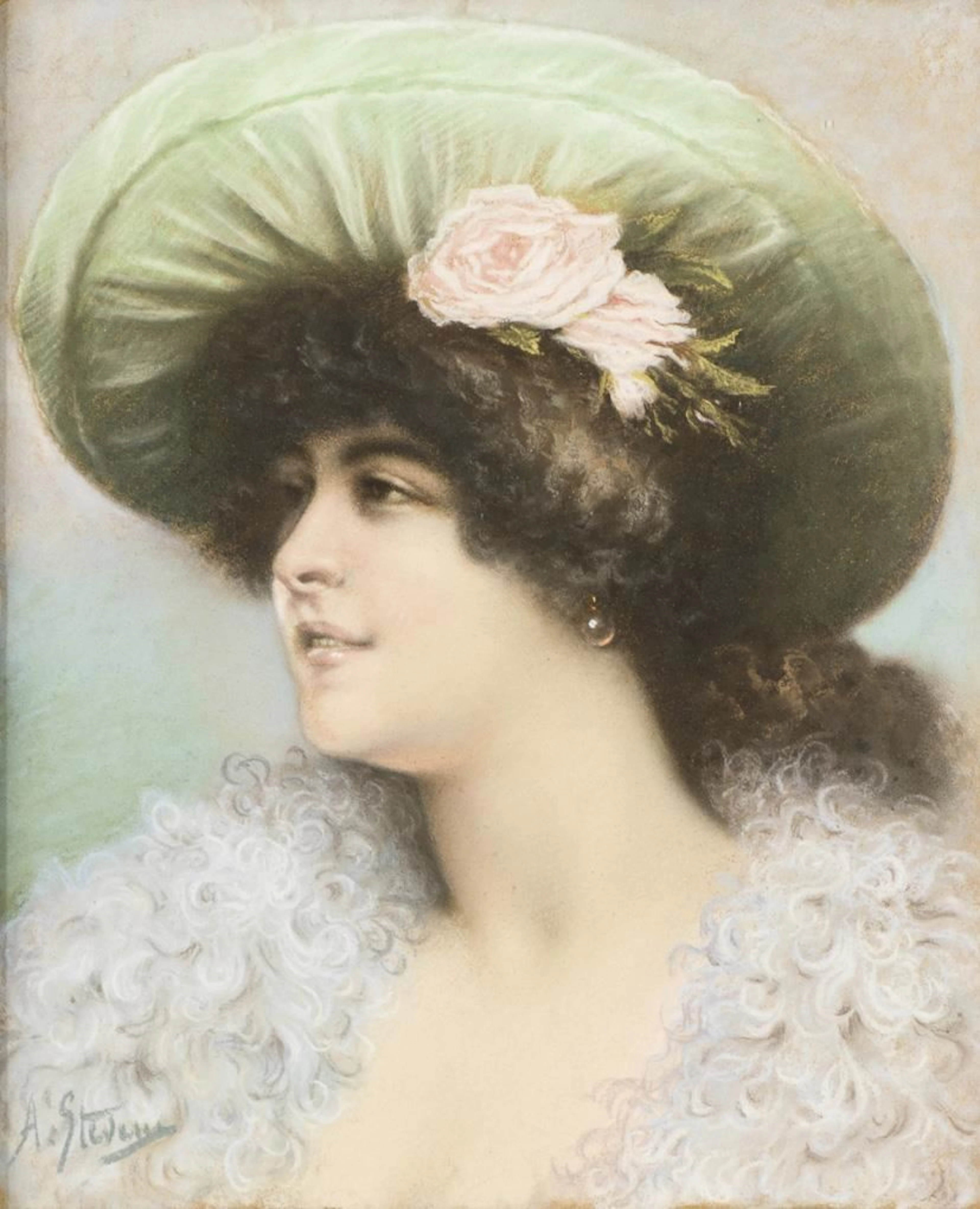 STEVENS, Alfred (1823 Brussels – 1906 Paris): Portrait of a Woman.