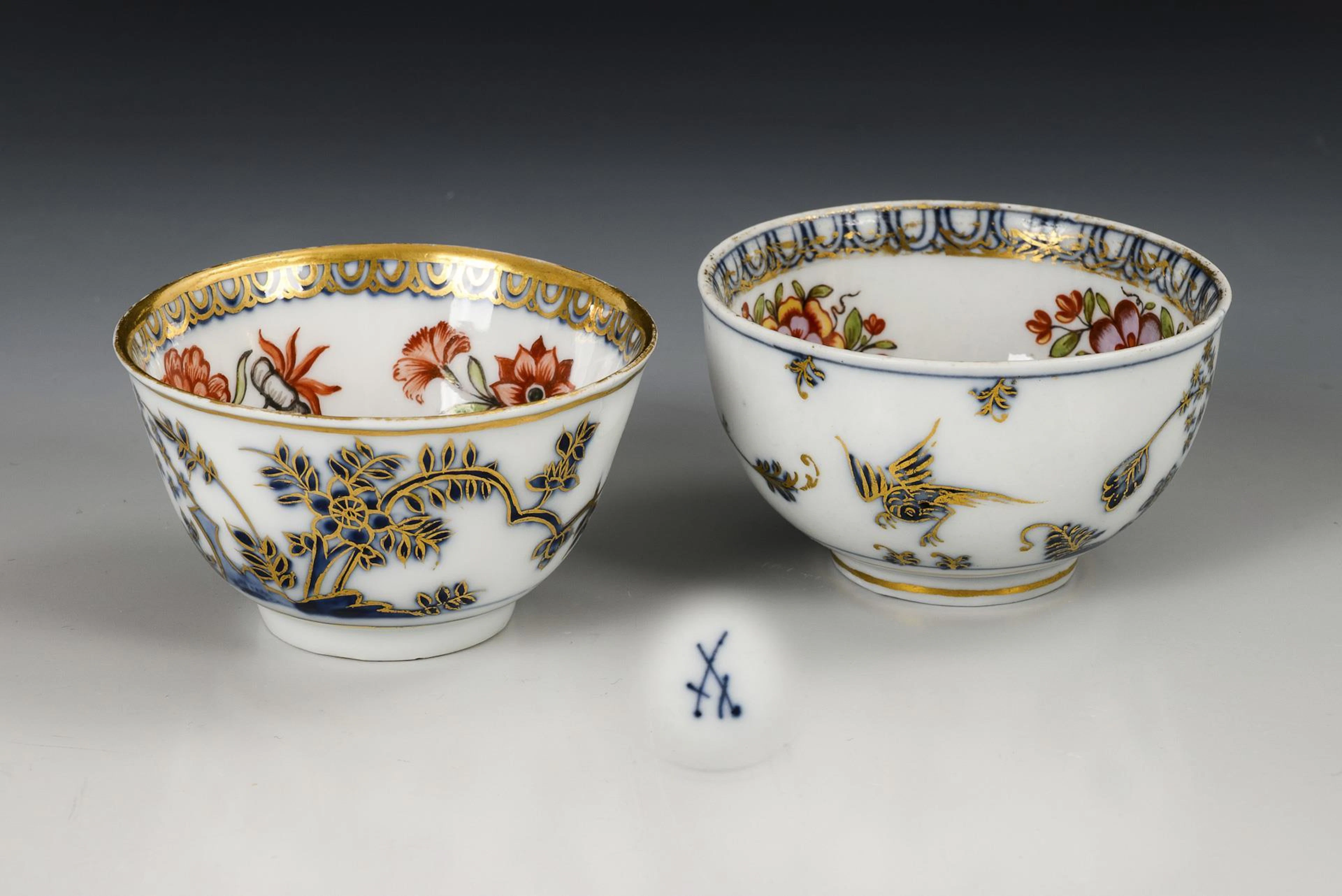 2 baroque Koppchen. Meissen.