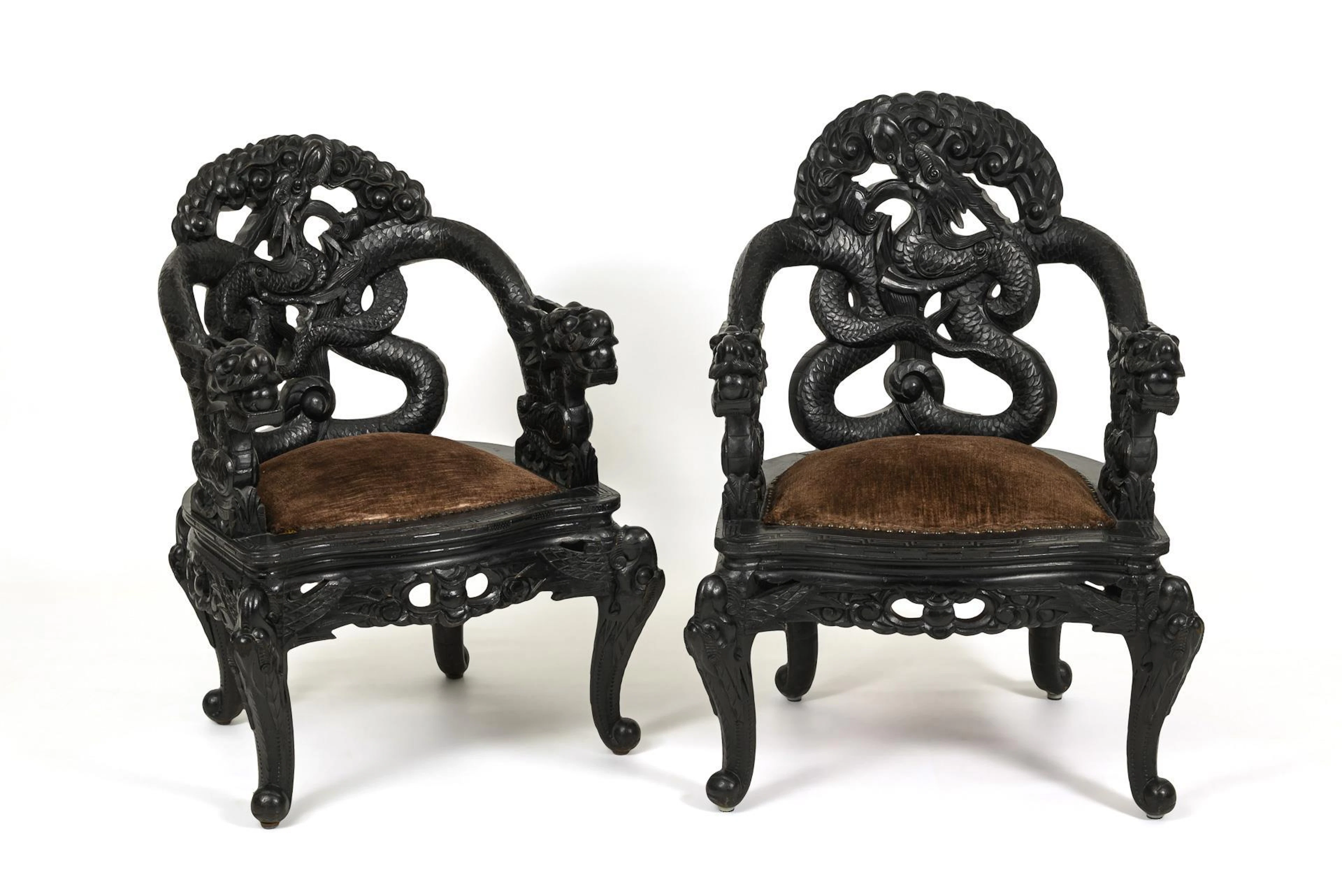 Pair of dragon chairs.
