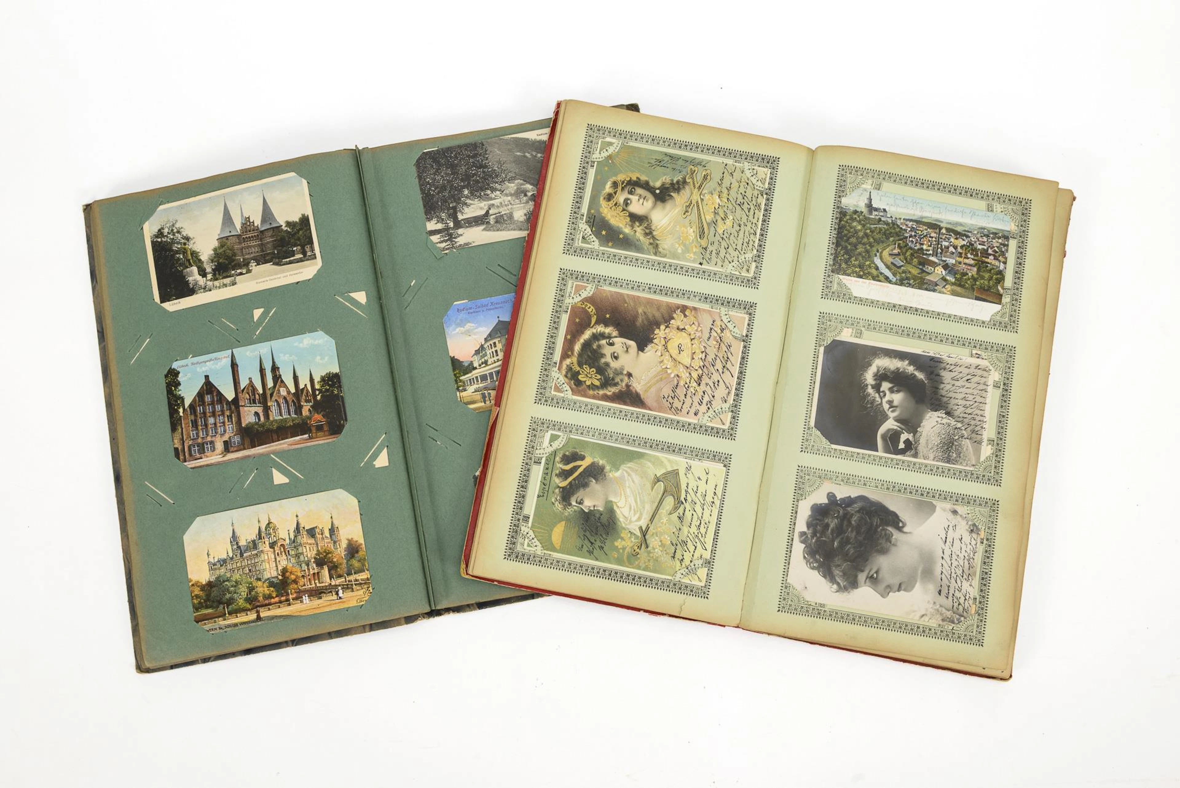 2 postcard albums with approx. 312 postcards