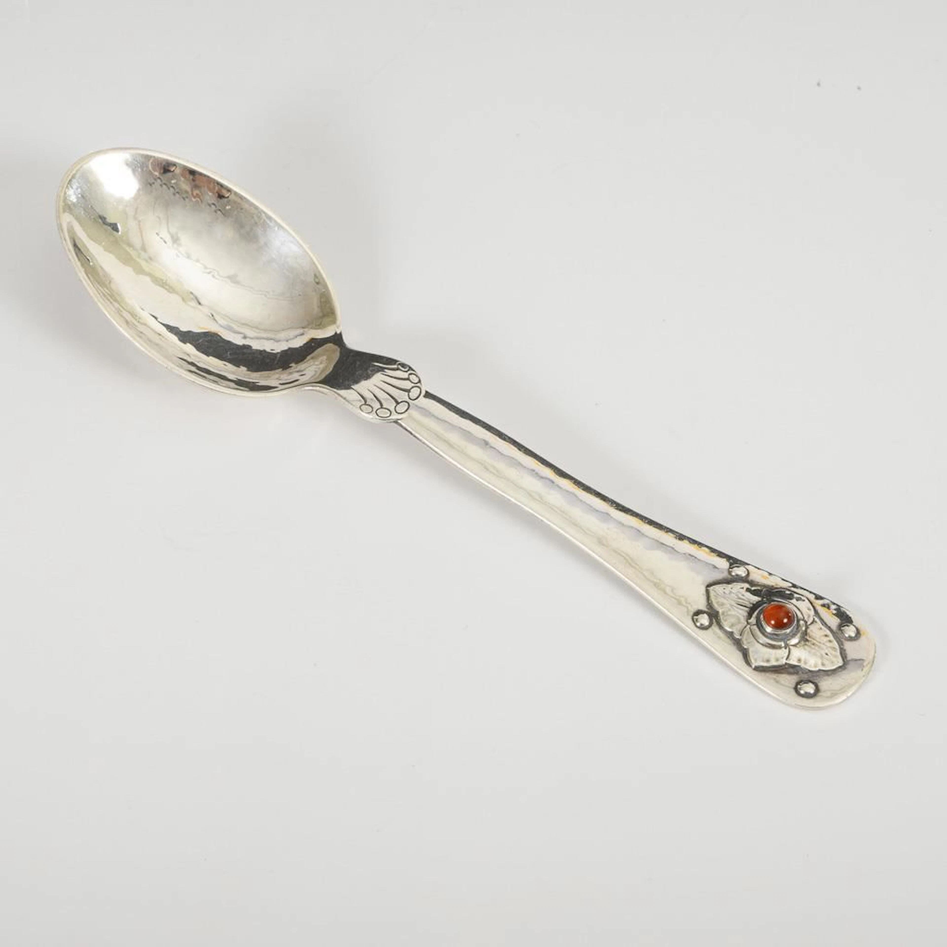 Handcrafted silver spoon. Georg Jensen.