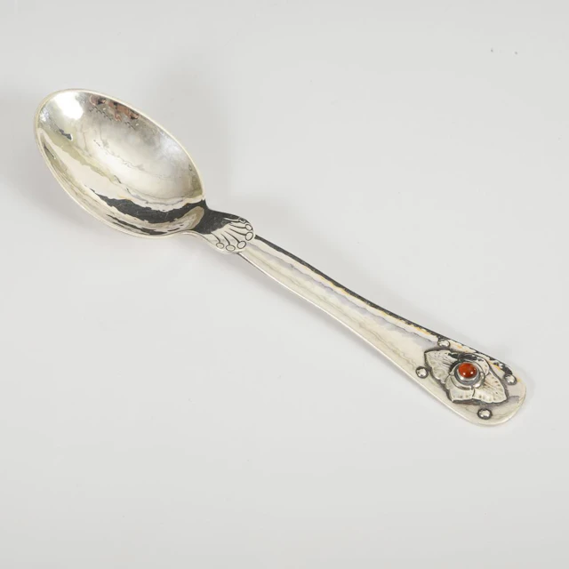 Handcrafted silver spoon. Georg Jensen.