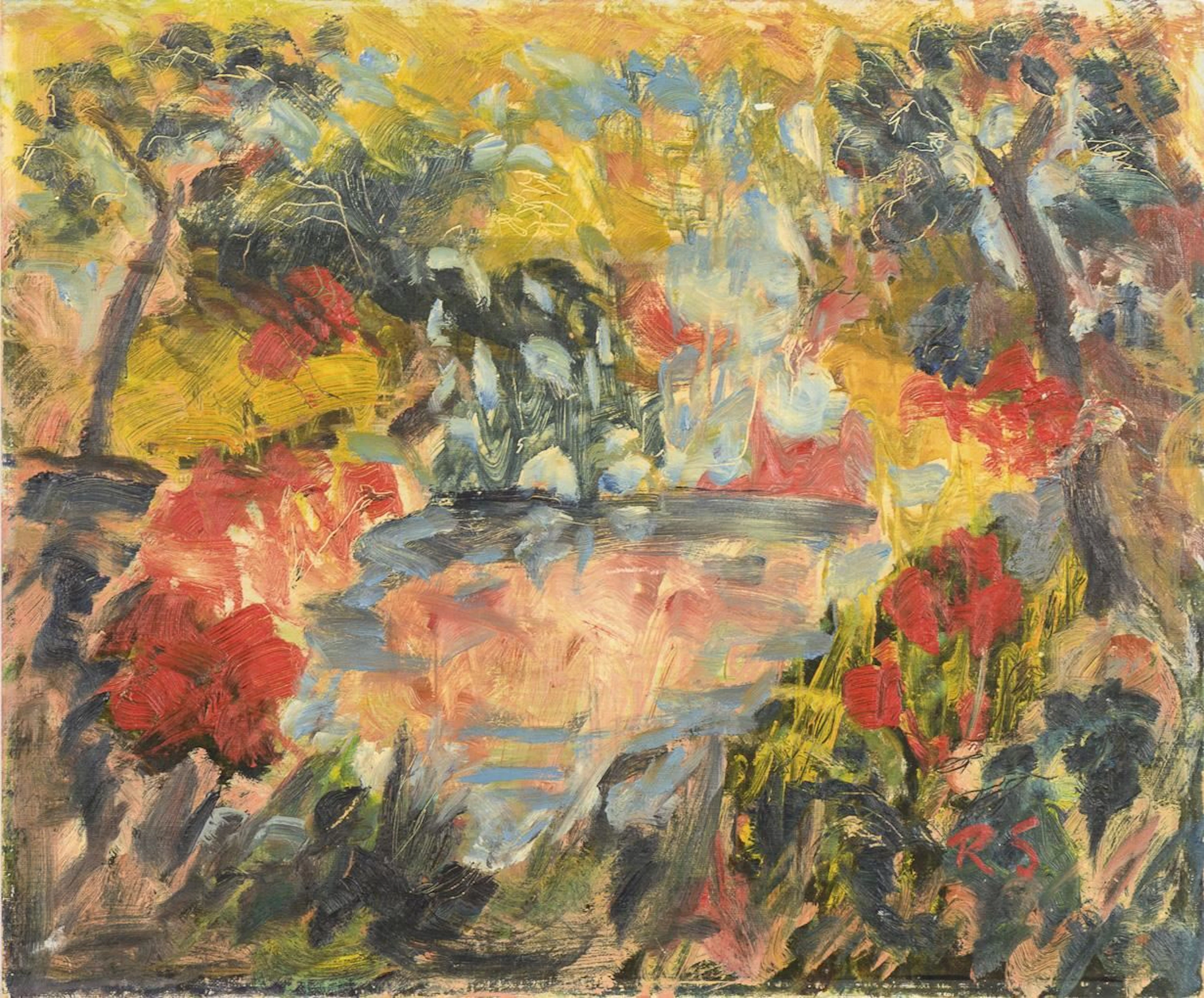 Monogramist "RS": Expressive Forest Lake