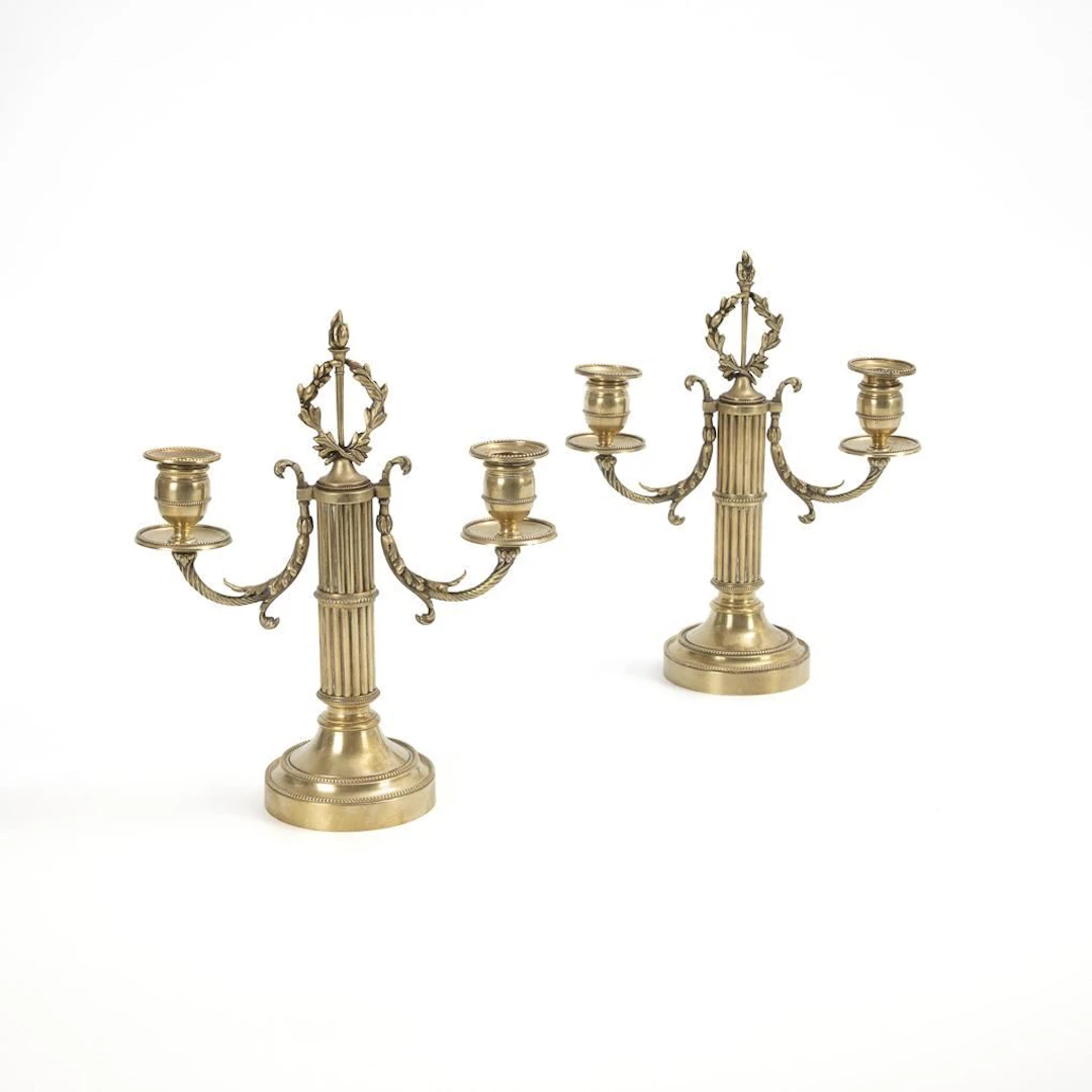 Pair of 2-flame candlesticks.