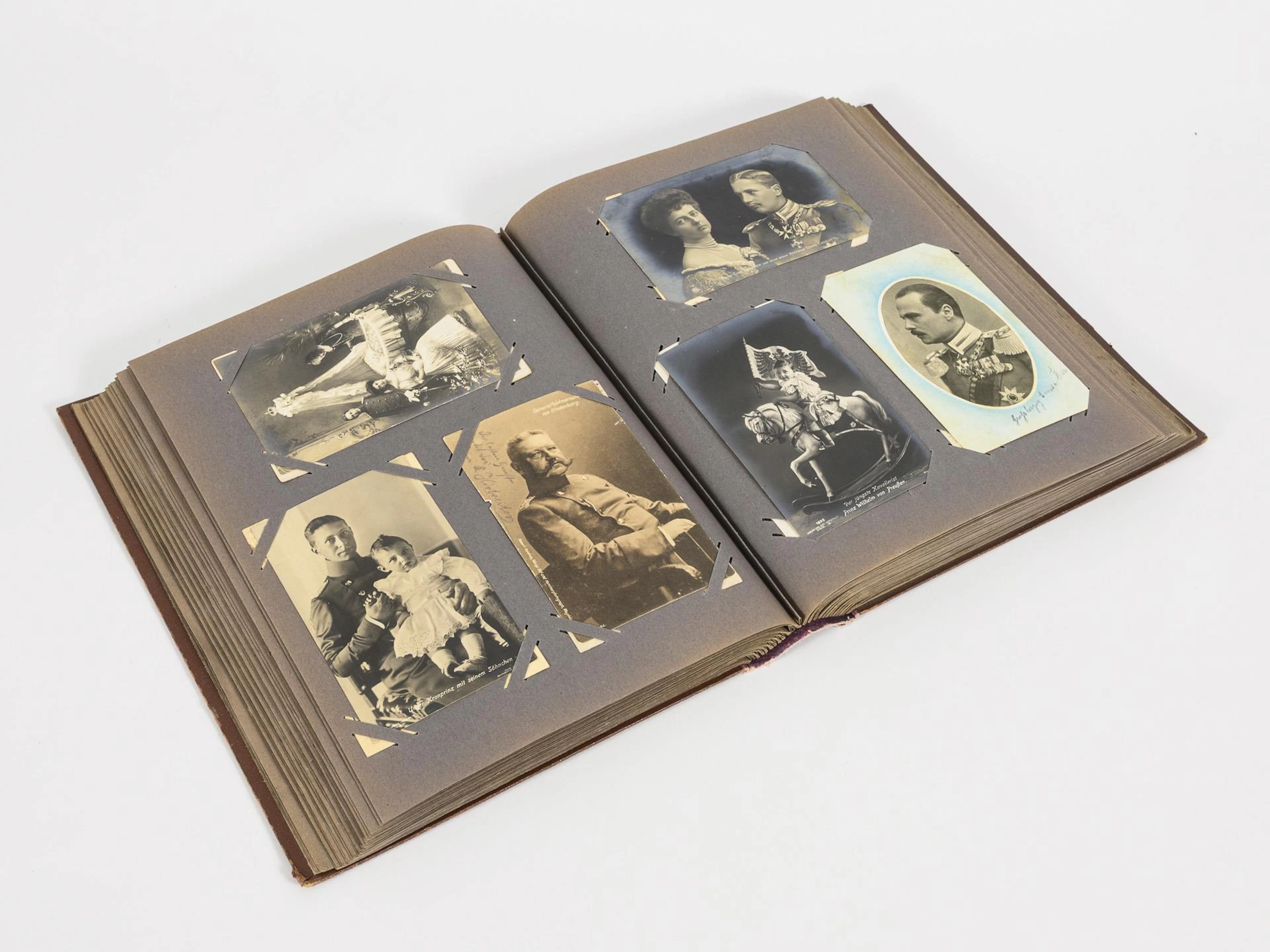 Postcard album with portraits of noble families