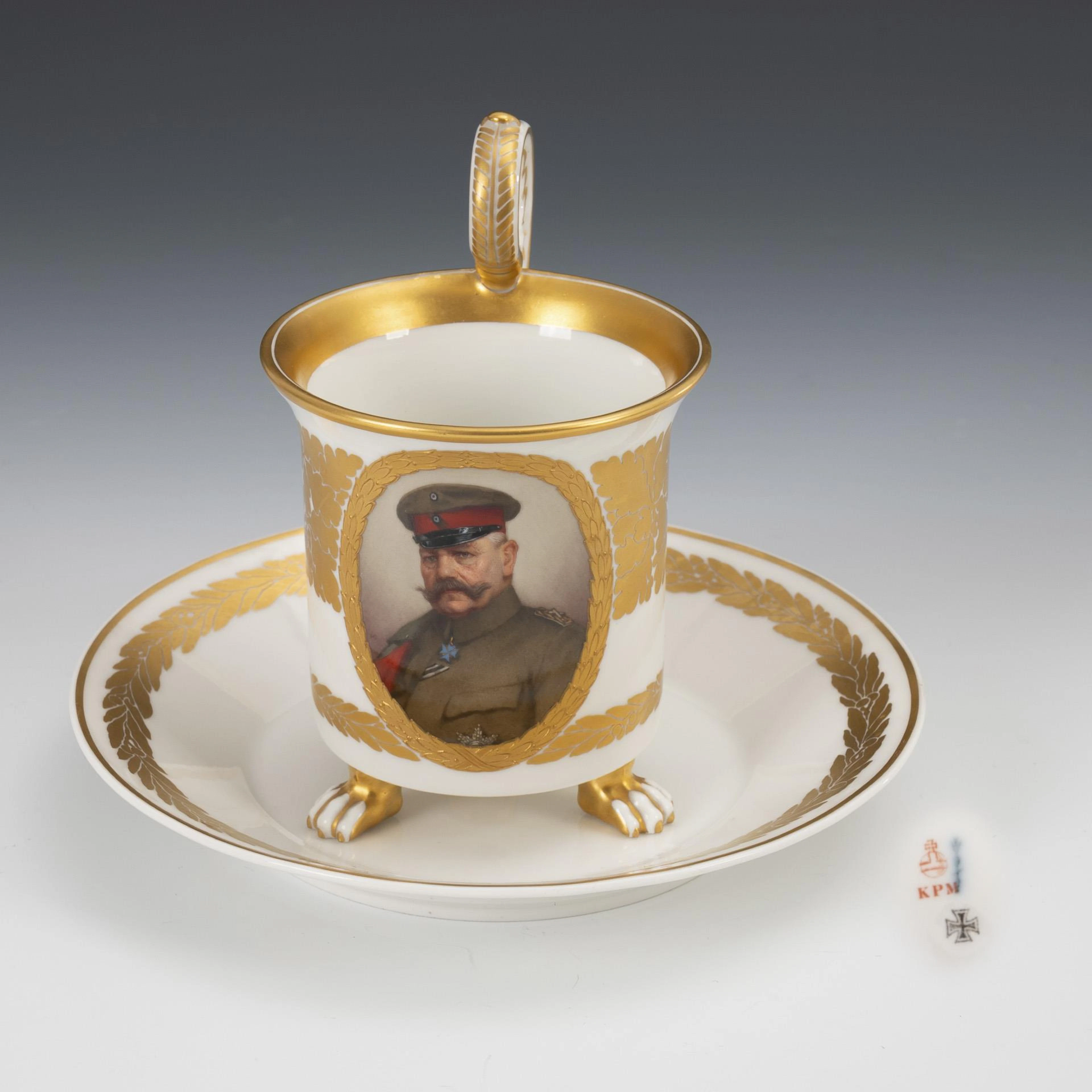 Portrait cup: Paul von Hindenburg. KPM Berlin.