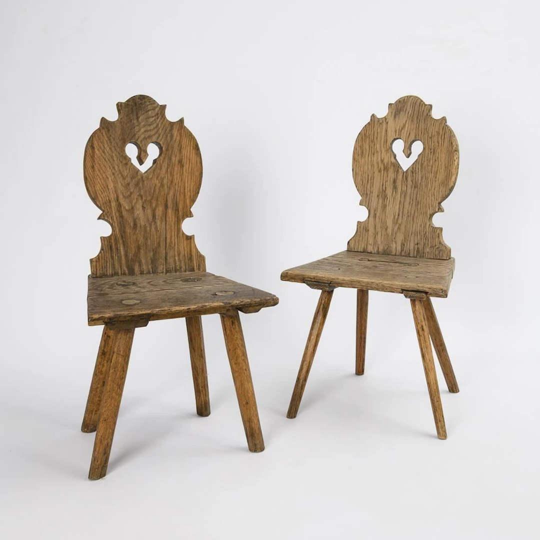 Pair of Baroque children's chairs.