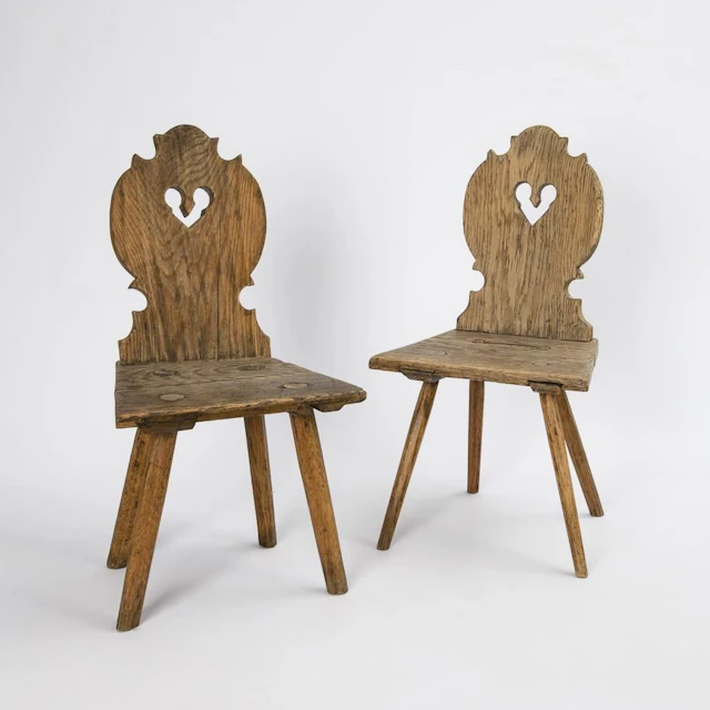 Pair of Baroque children's chairs.