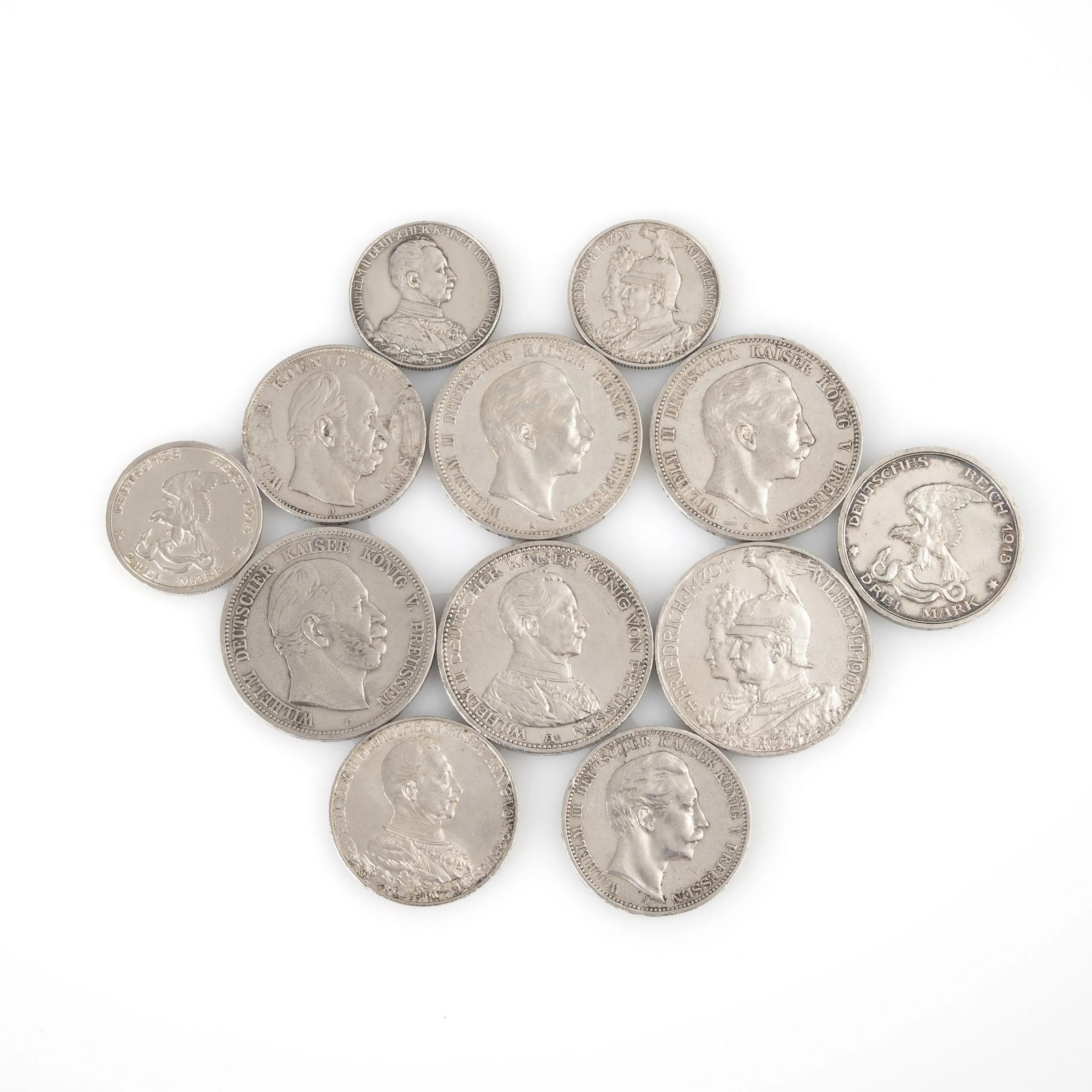 12 silver coins Prussia.