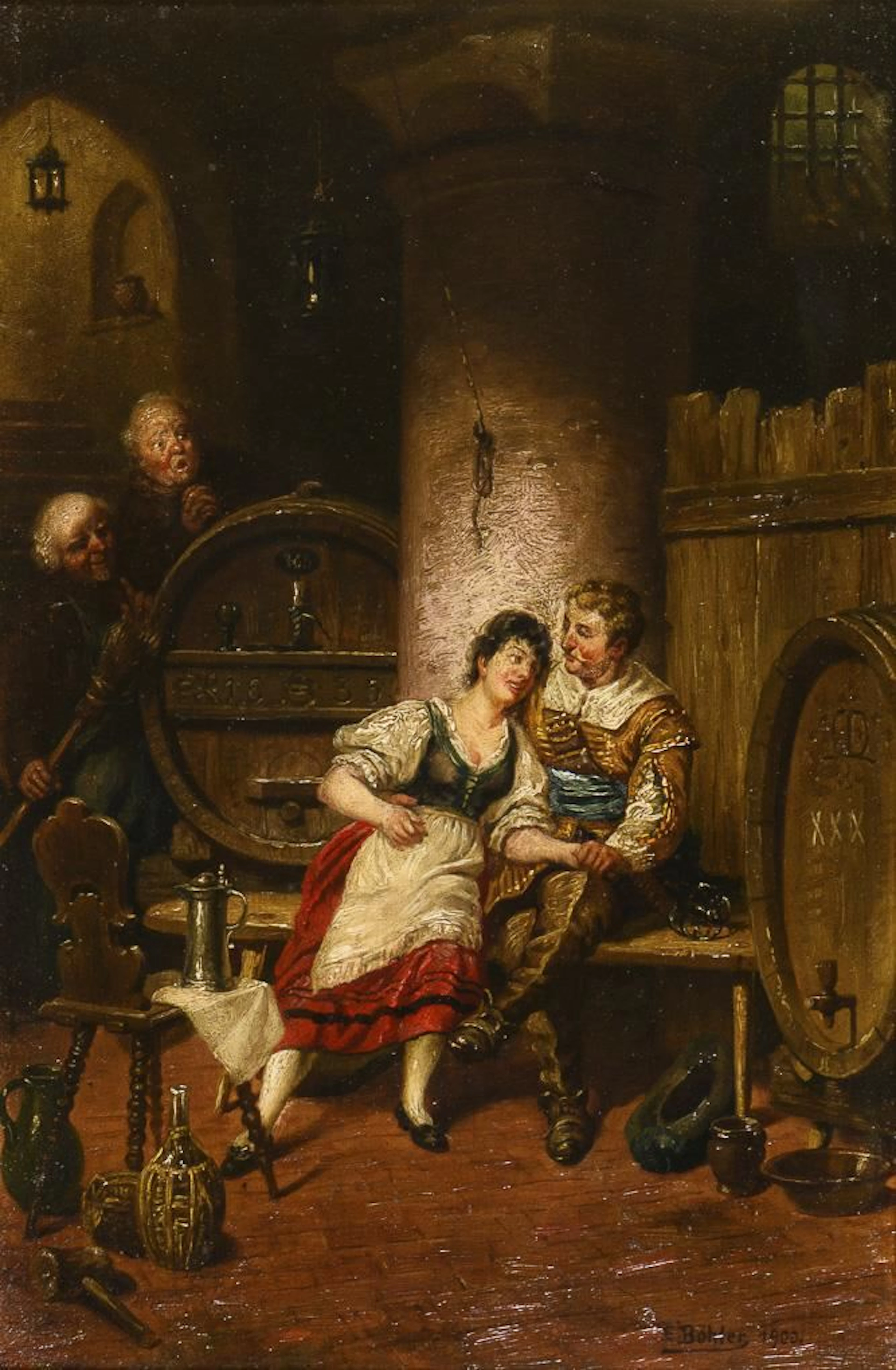 BÖHLER, E. BÖHLER, E. BÖHLER, E. Scene in a Wine Cellar