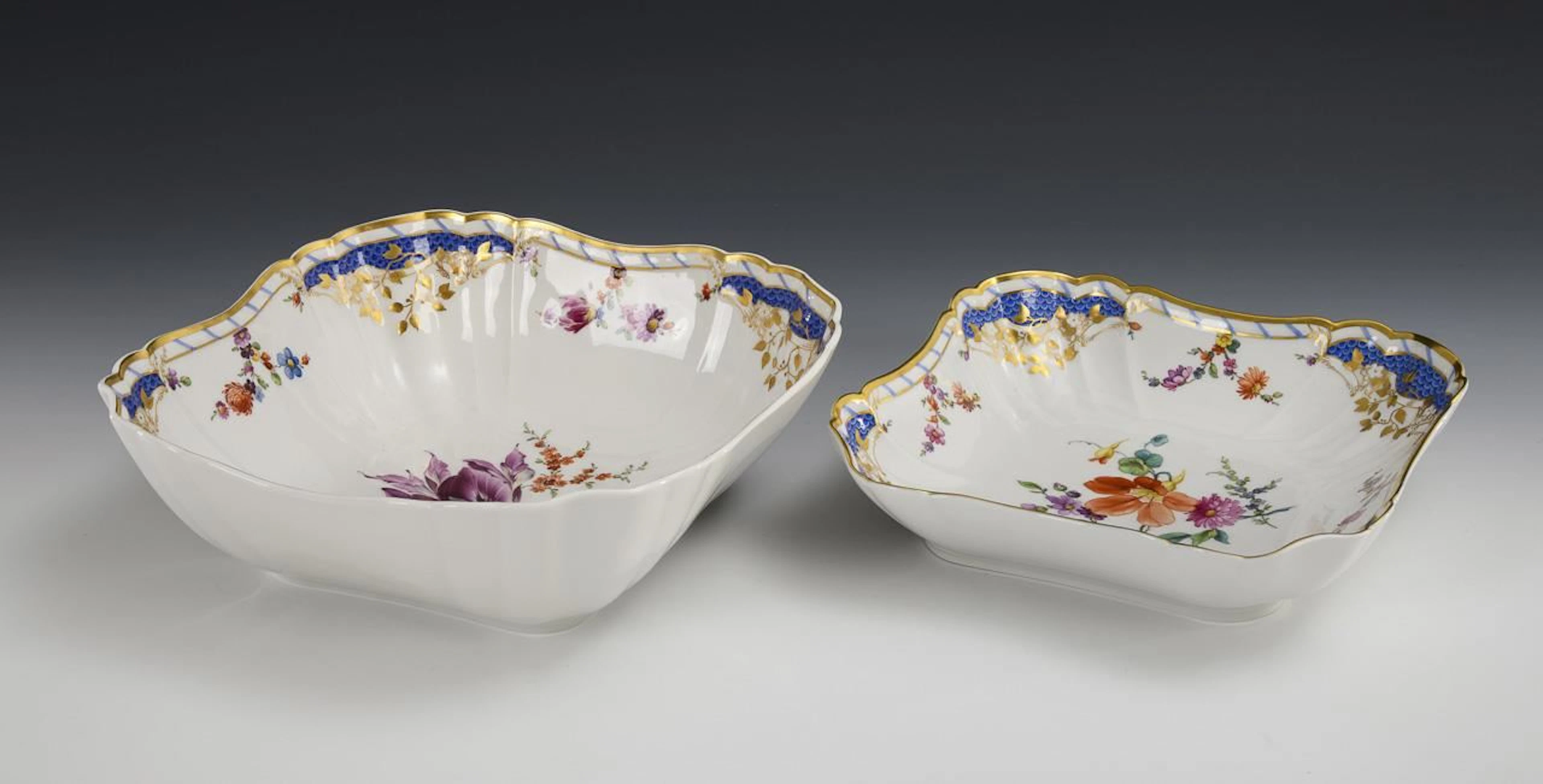 2 bowls "Breslau City Palace". KPM Berlin.