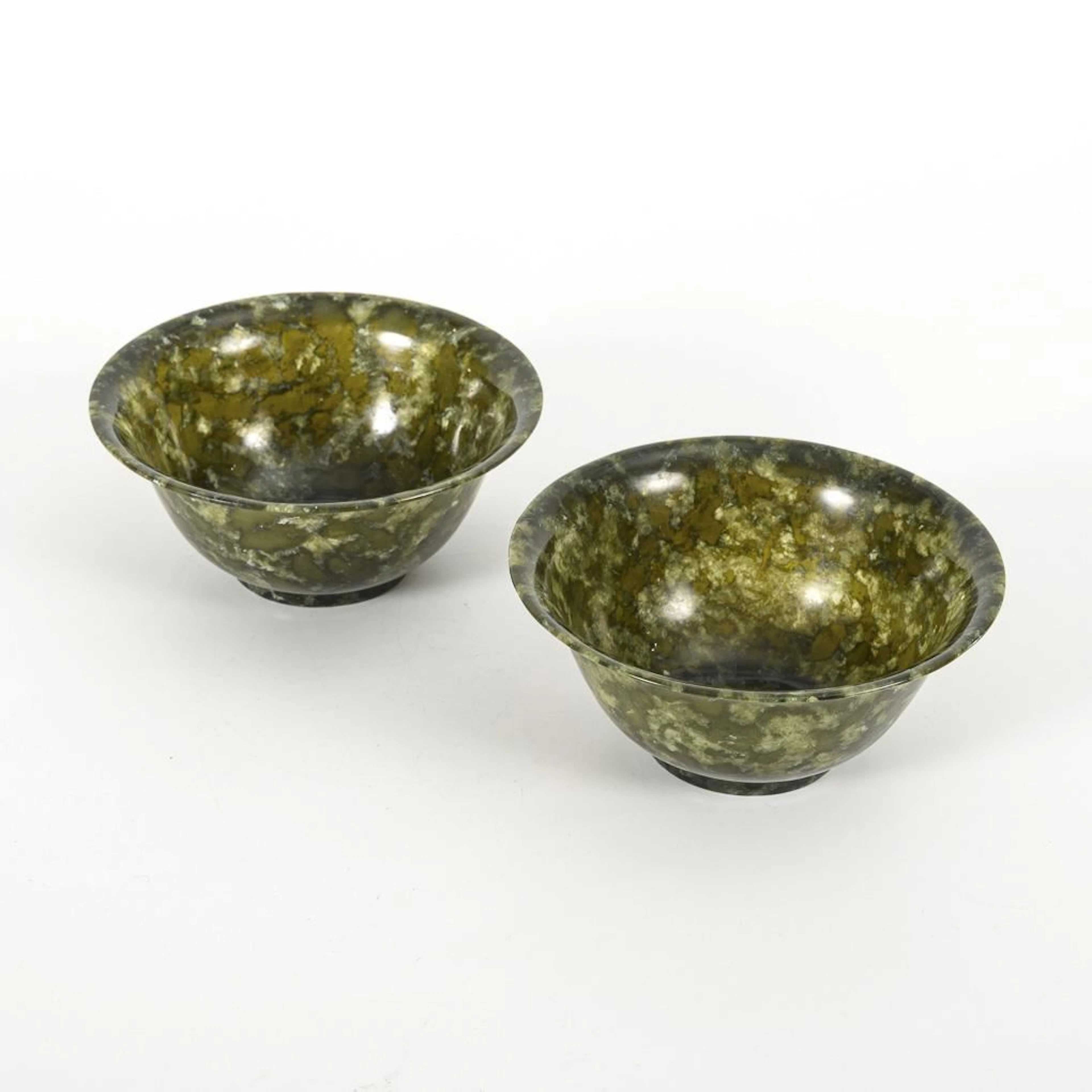Pair of jade bowls.