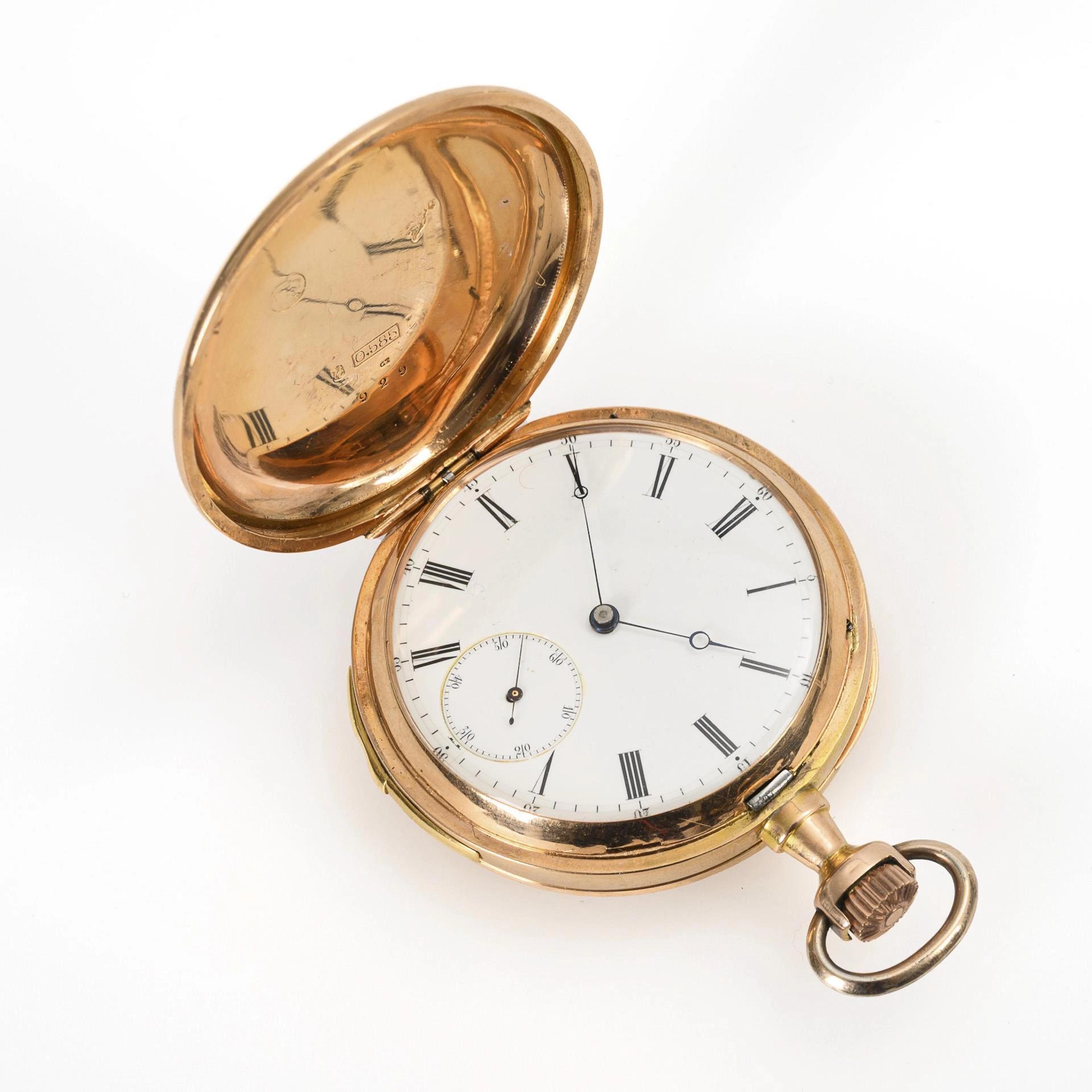 Golden savonnette with quarter-hour repeater and figure automaton.