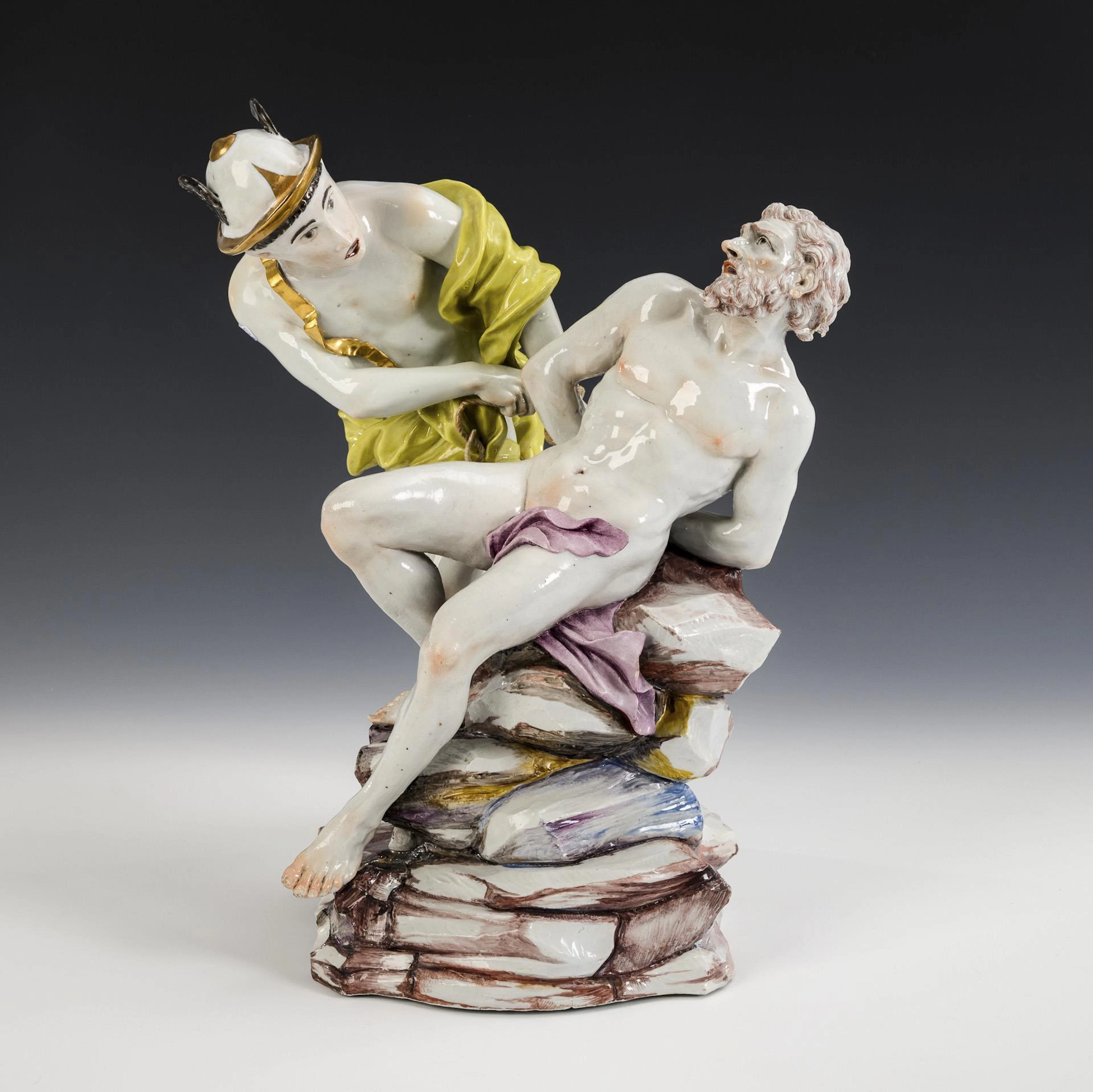 2-part figurine group "Mercury binding Prometheus to the Caucasus".