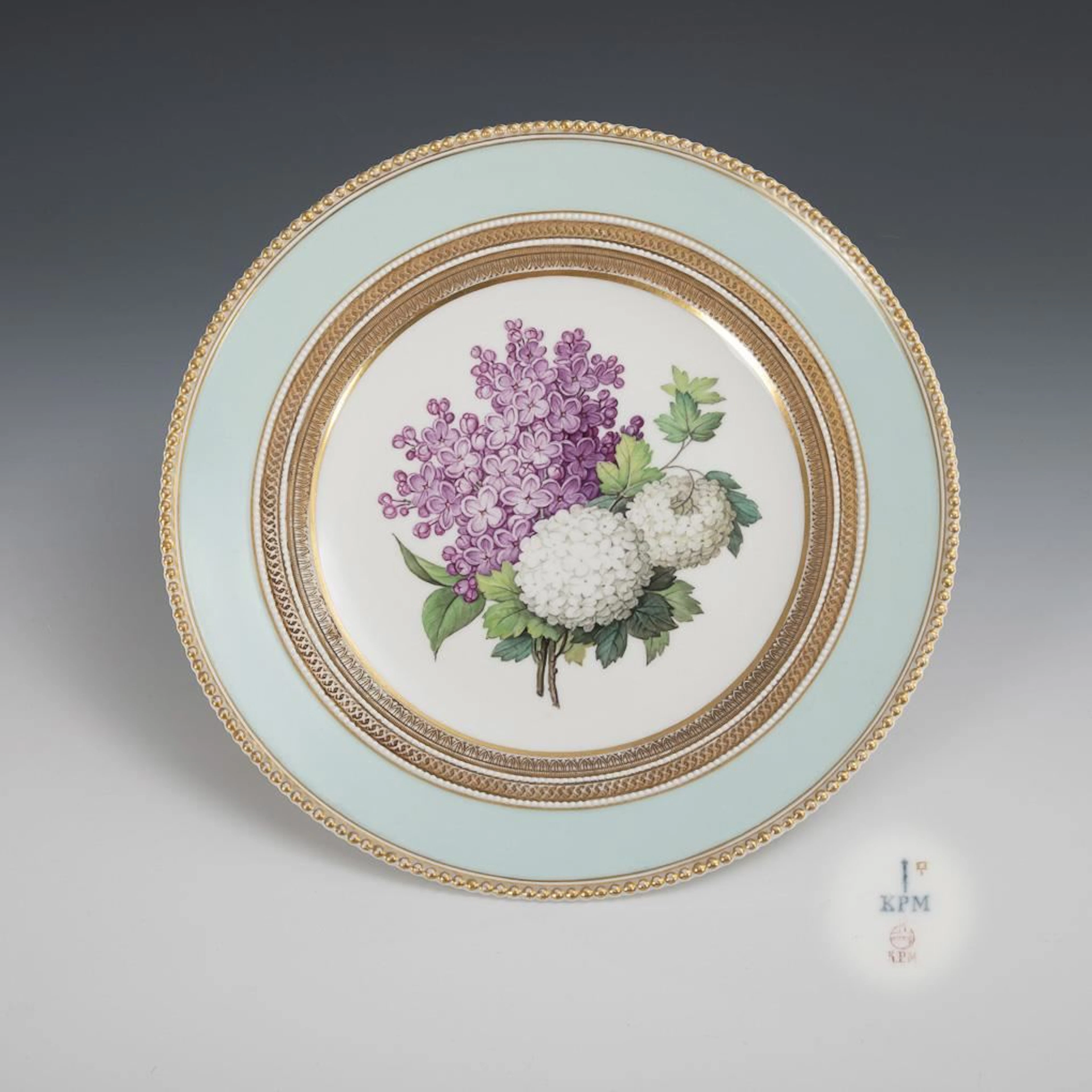 Biedermeier plate with floral design. KPM Berlin.