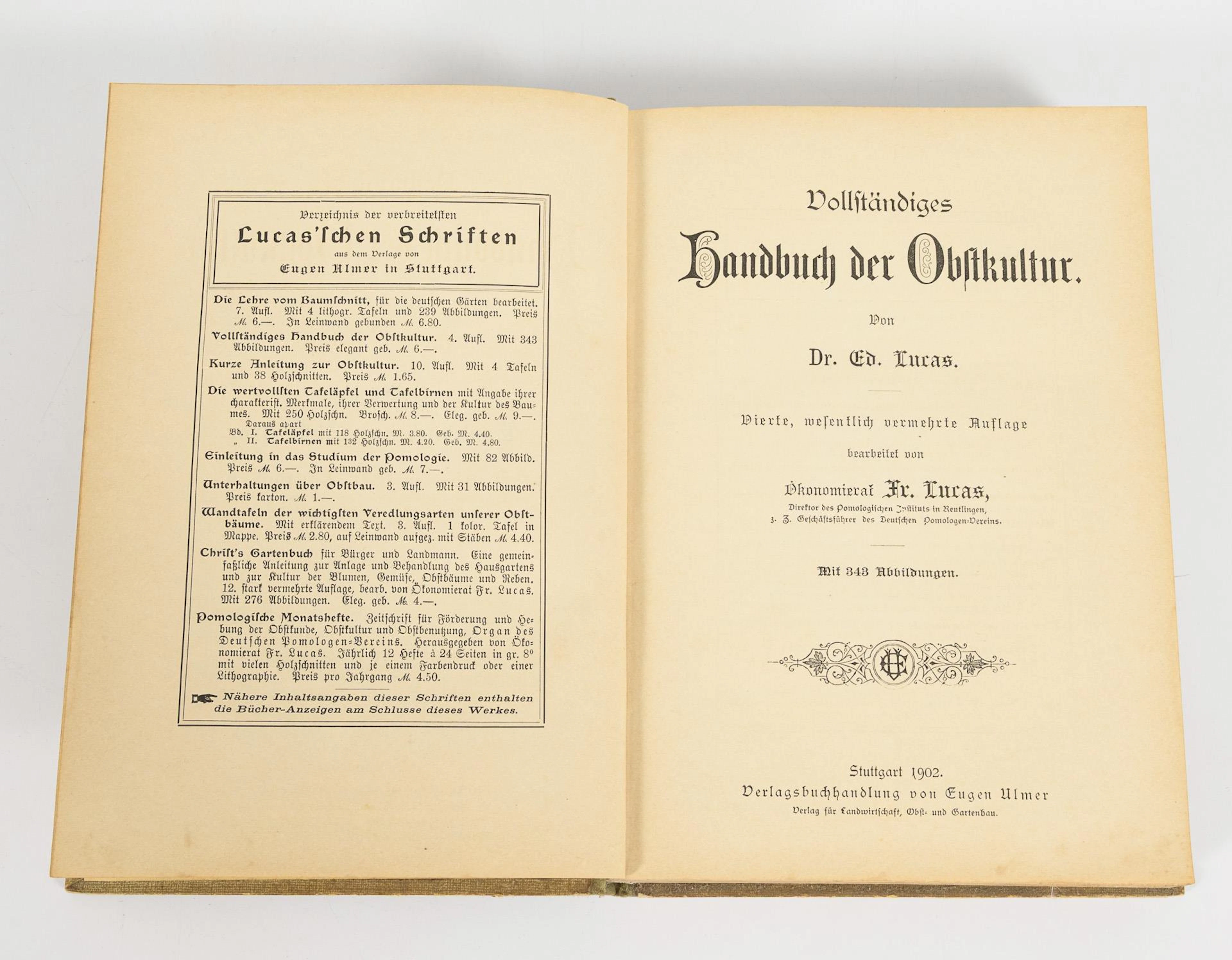 LUCAS, Ed, LUCAS, Ed, LUCAS, Ed, "Vollständiges Handbuch der Obstkultur"