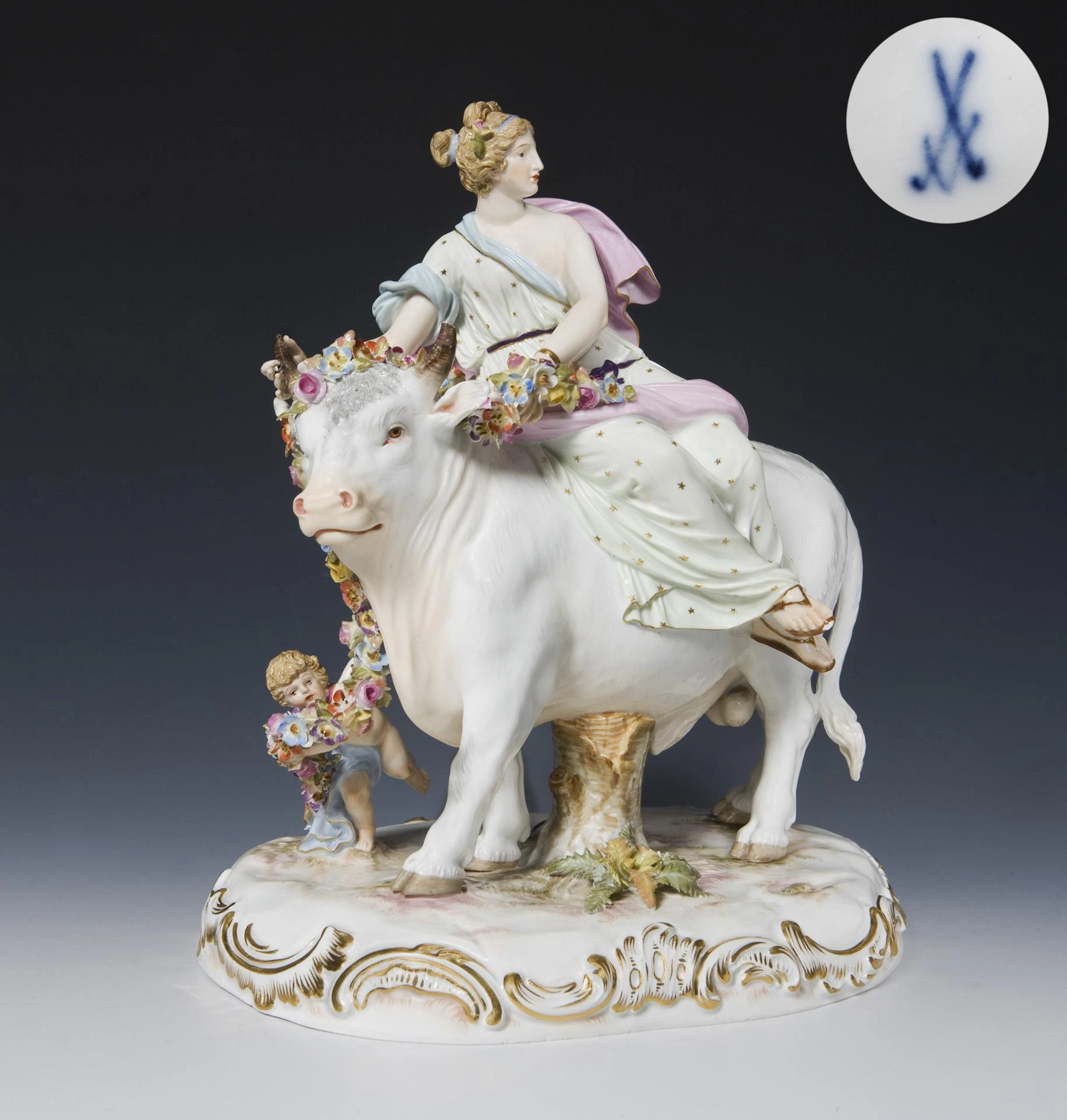Europe on the bull. Meissen.