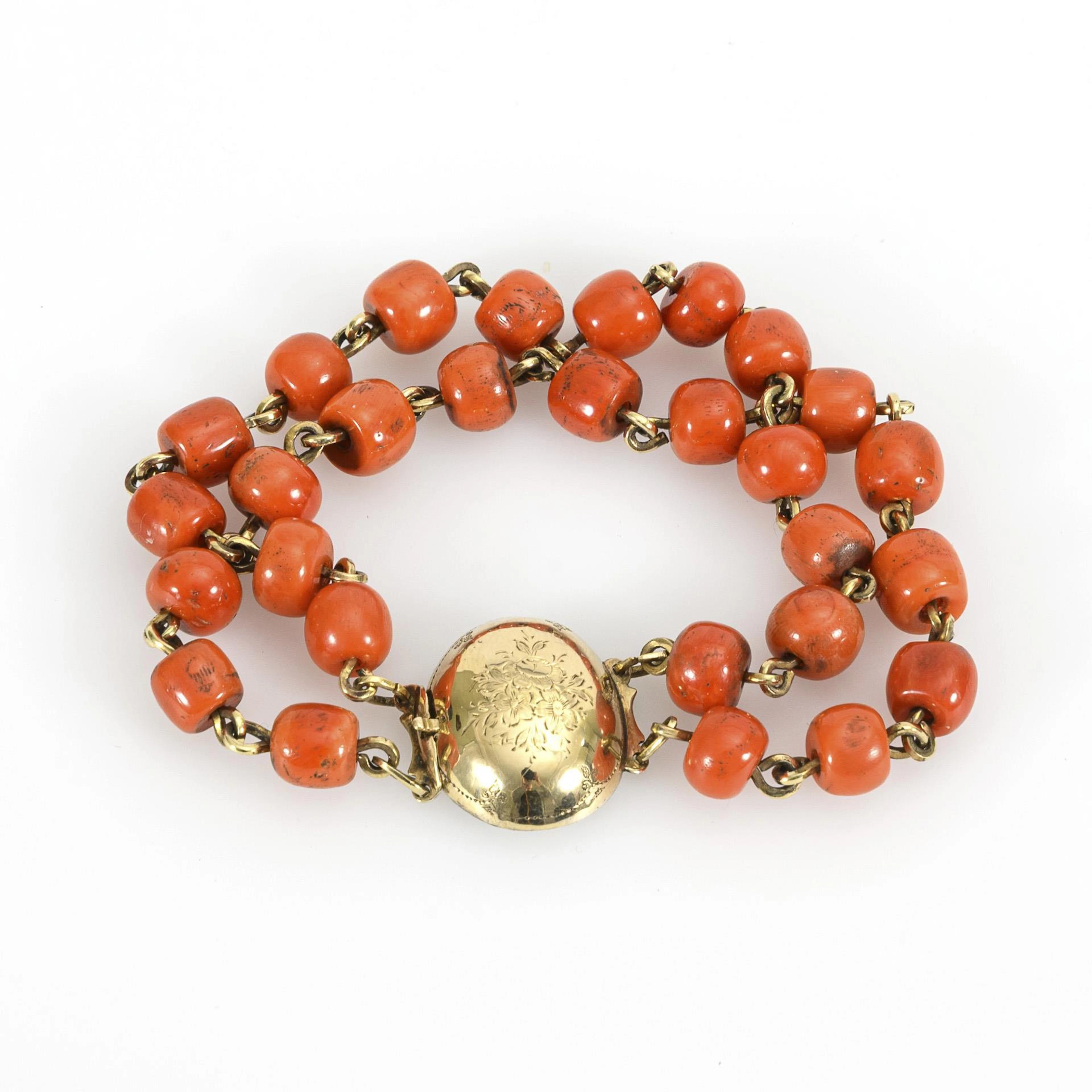 Historical bracelet with coral beads.