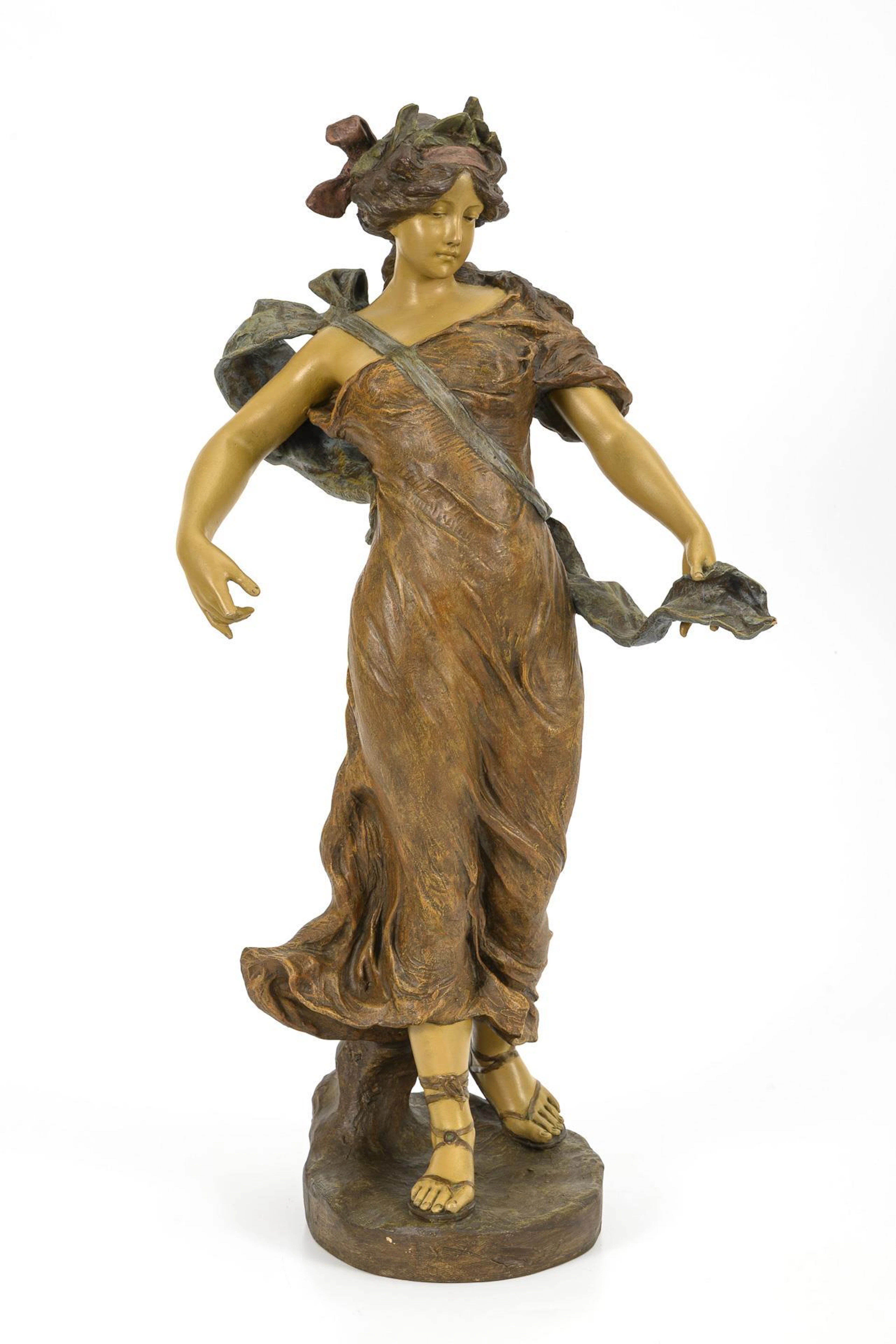 Art Nouveau terracotta female figure