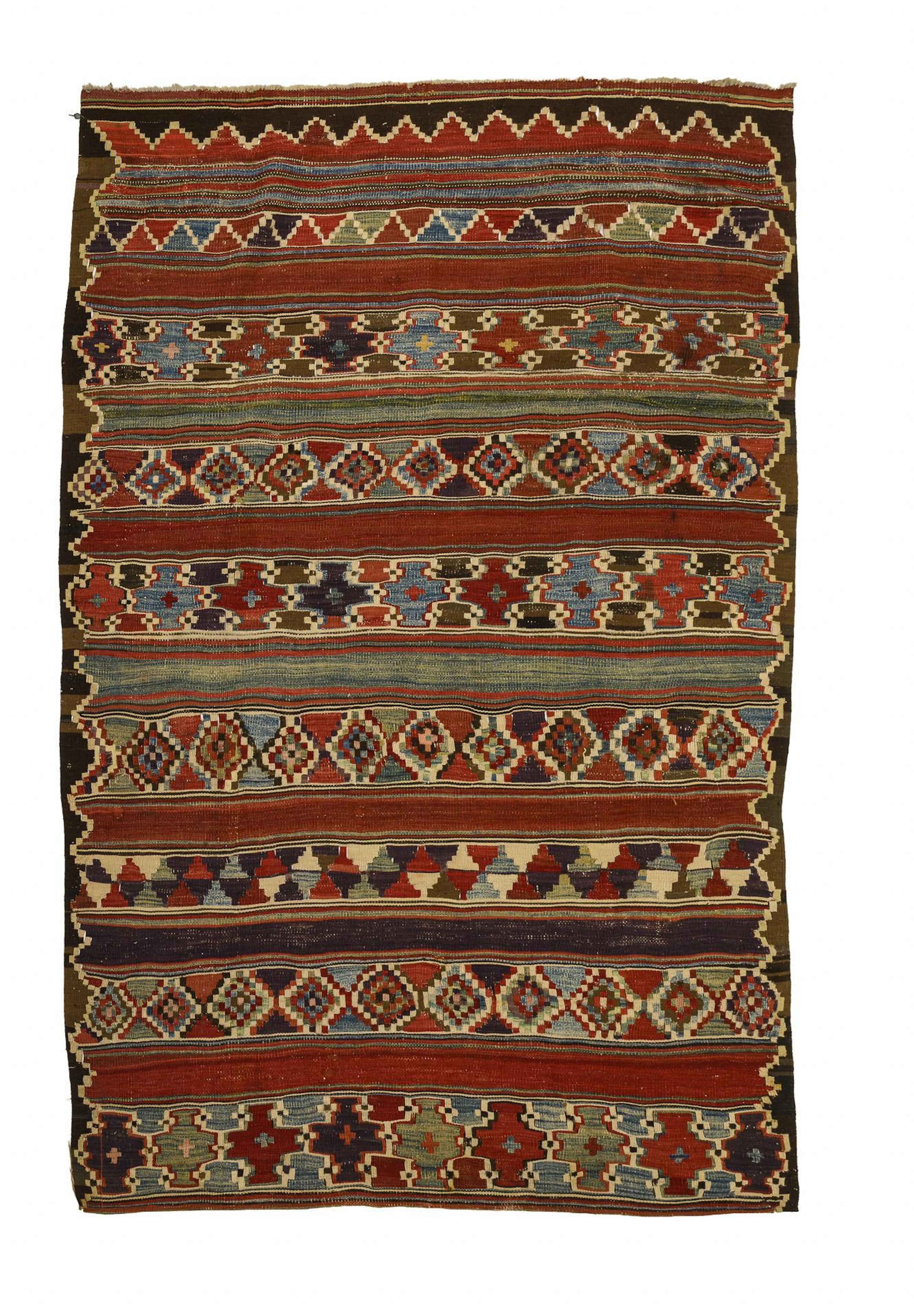 Fragment of a striped kilim.