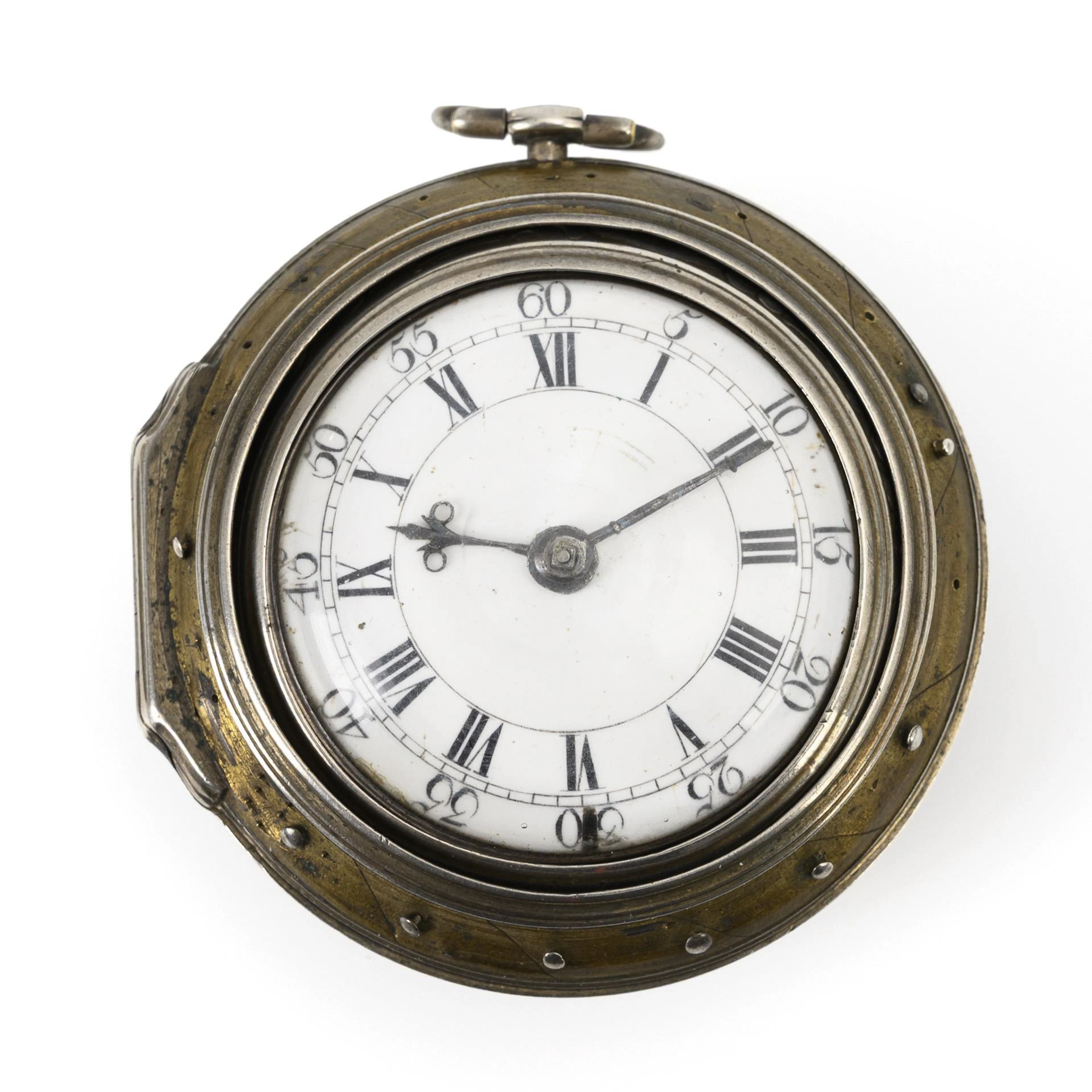 Silver baroque verge pocket watch.
